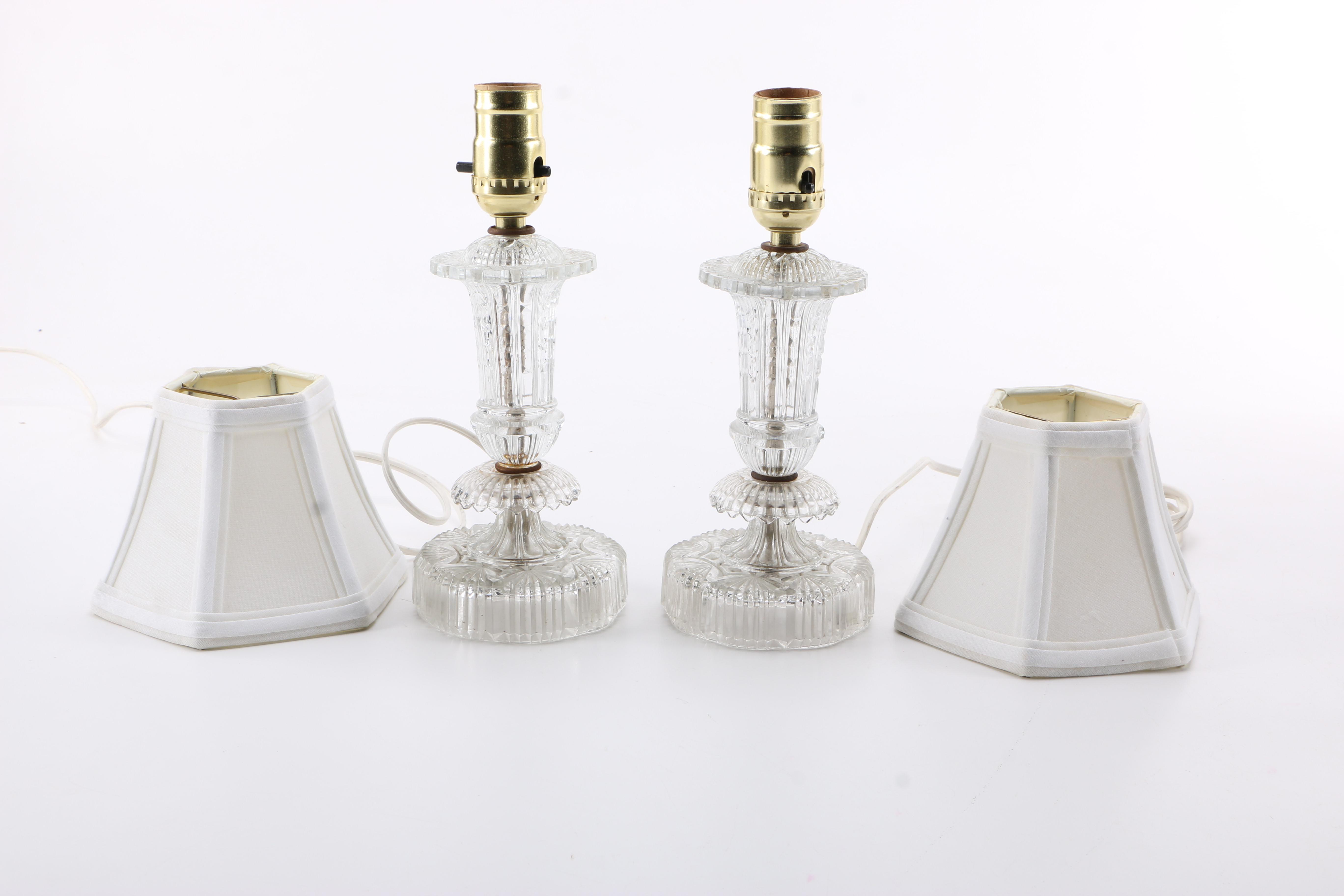 Gold Tone and Glass Table Lamps and Sconces