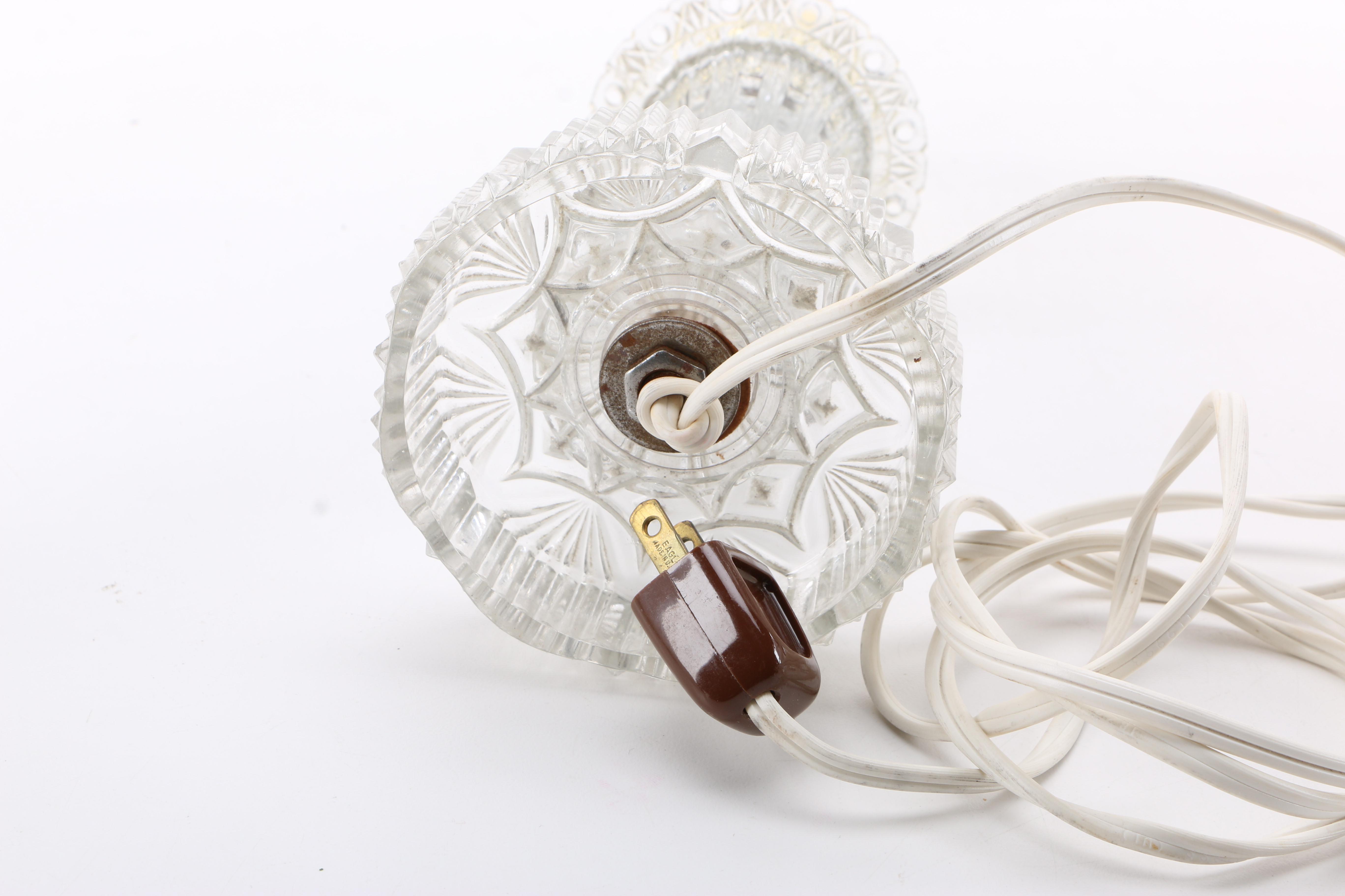 Gold Tone and Glass Table Lamps and Sconces