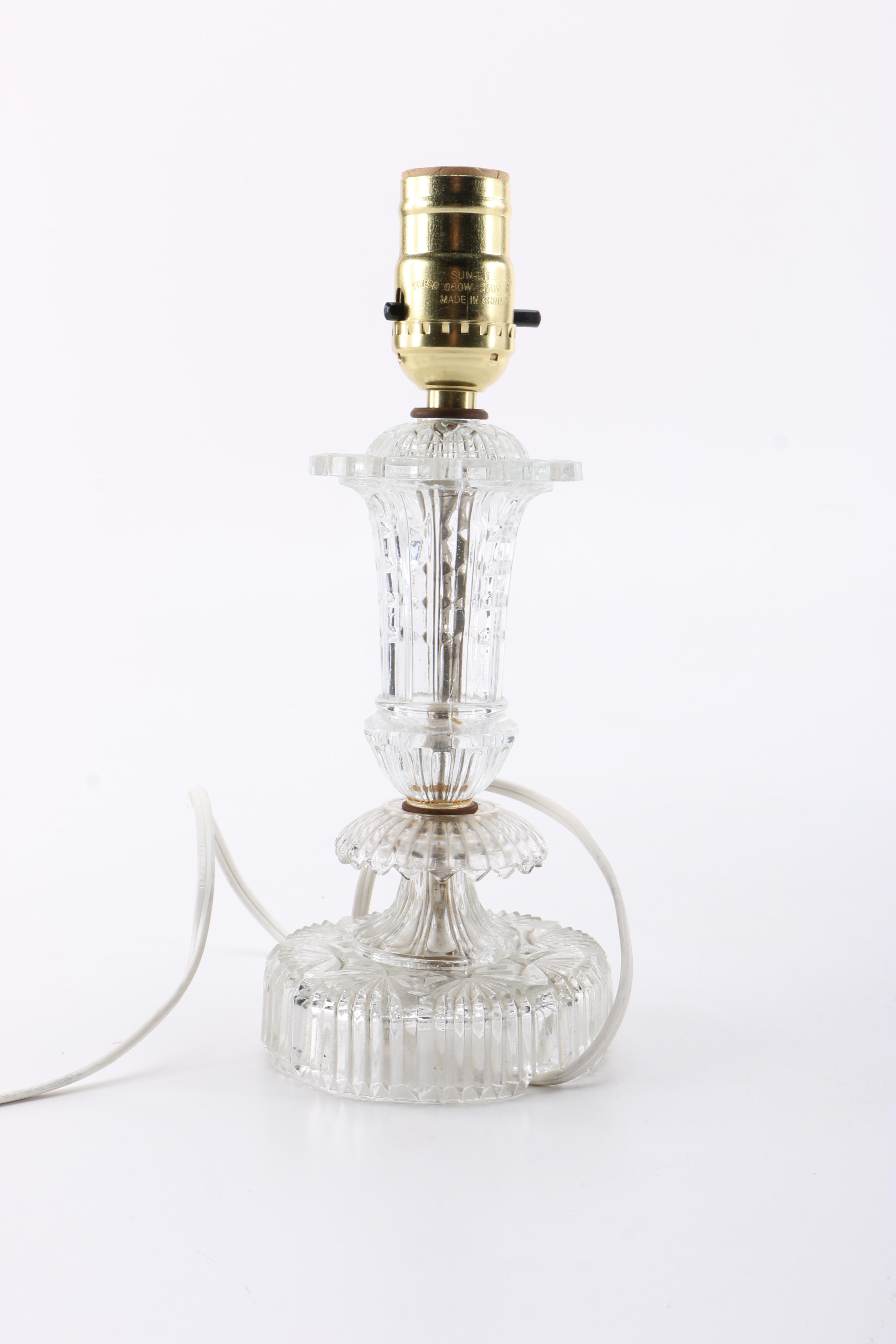 Gold Tone and Glass Table Lamps and Sconces