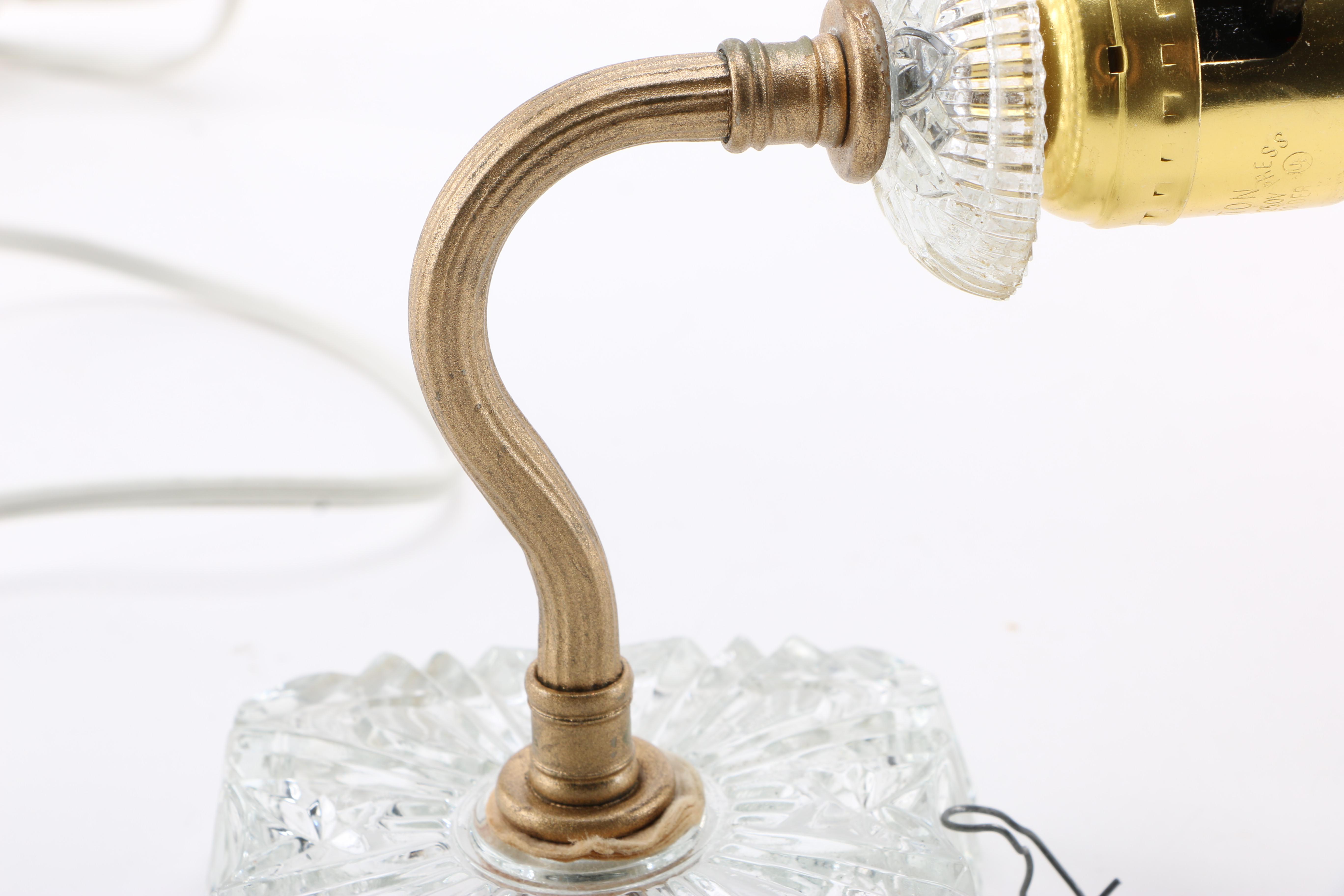 Gold Tone and Glass Table Lamps and Sconces