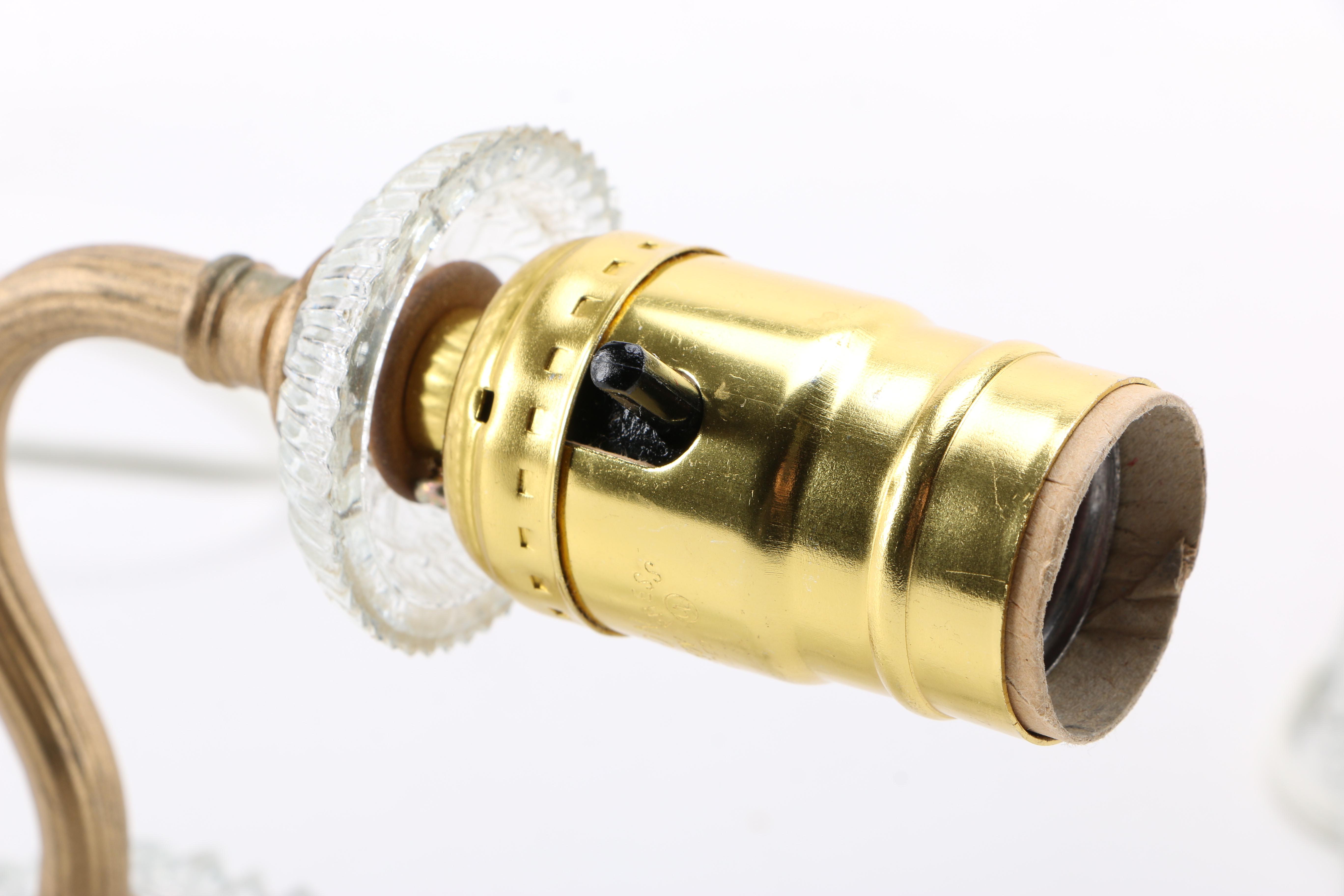 Gold Tone and Glass Table Lamps and Sconces