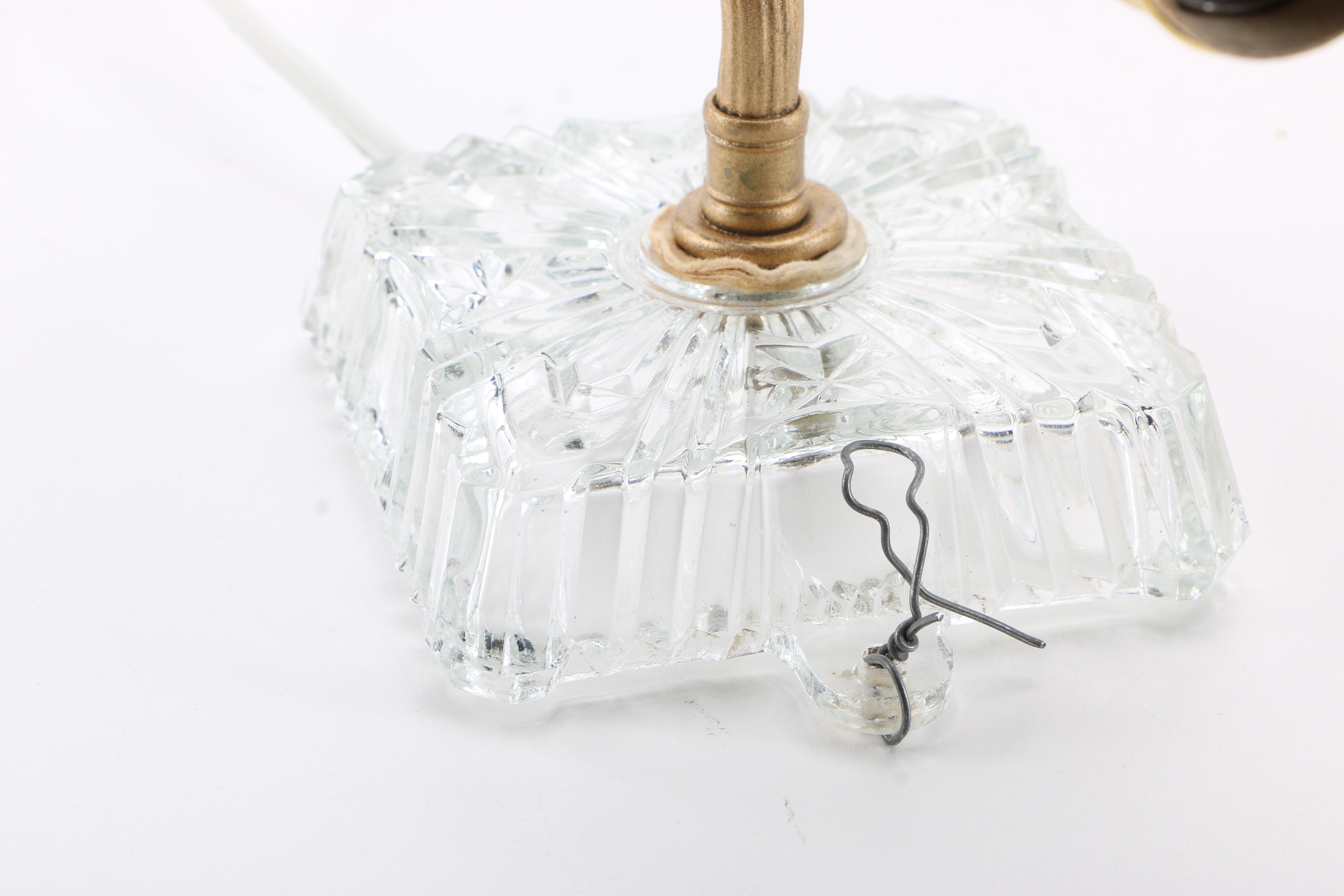 Gold Tone and Glass Table Lamps and Sconces