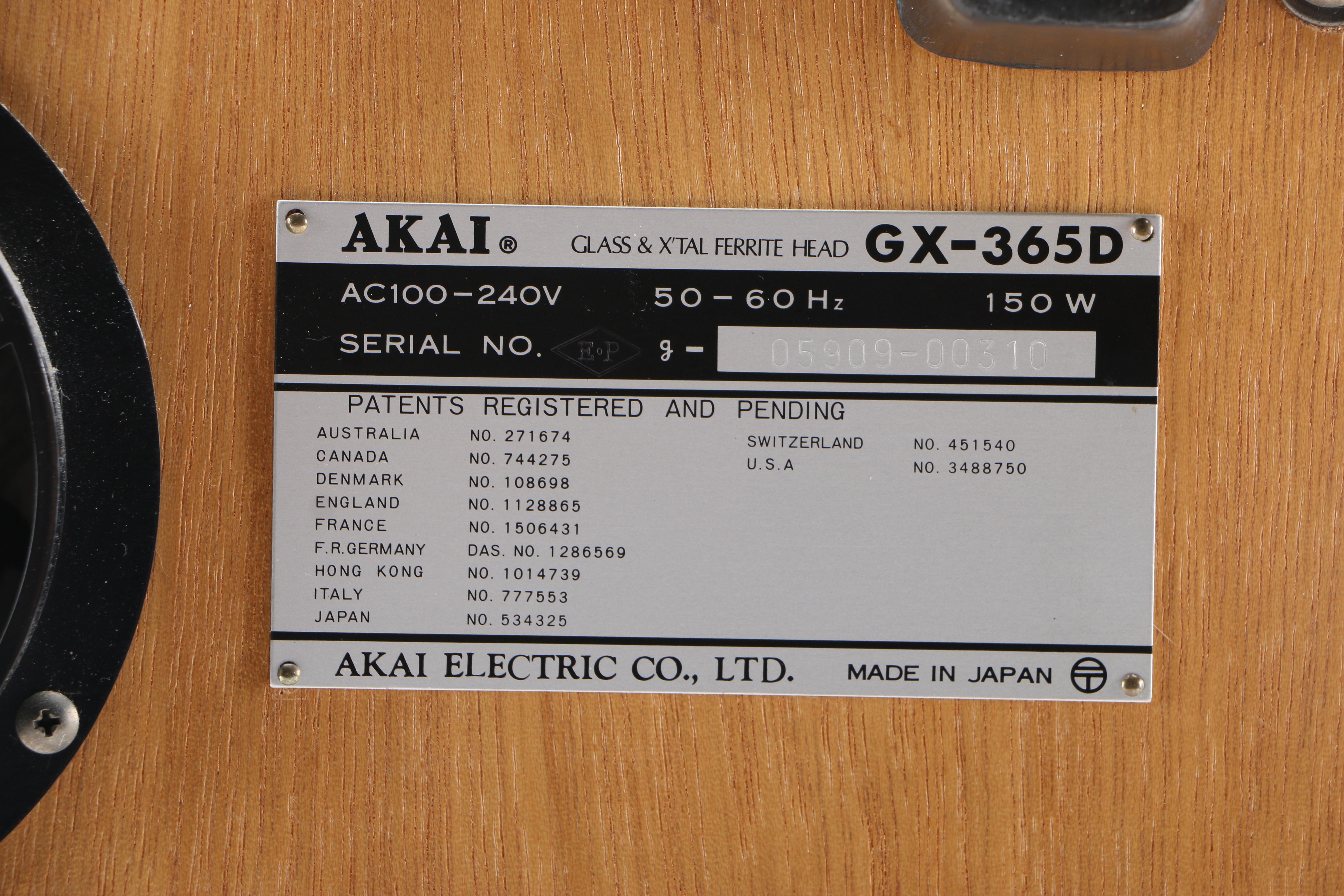 Akai GX-365D Stereo Tape Deck Player