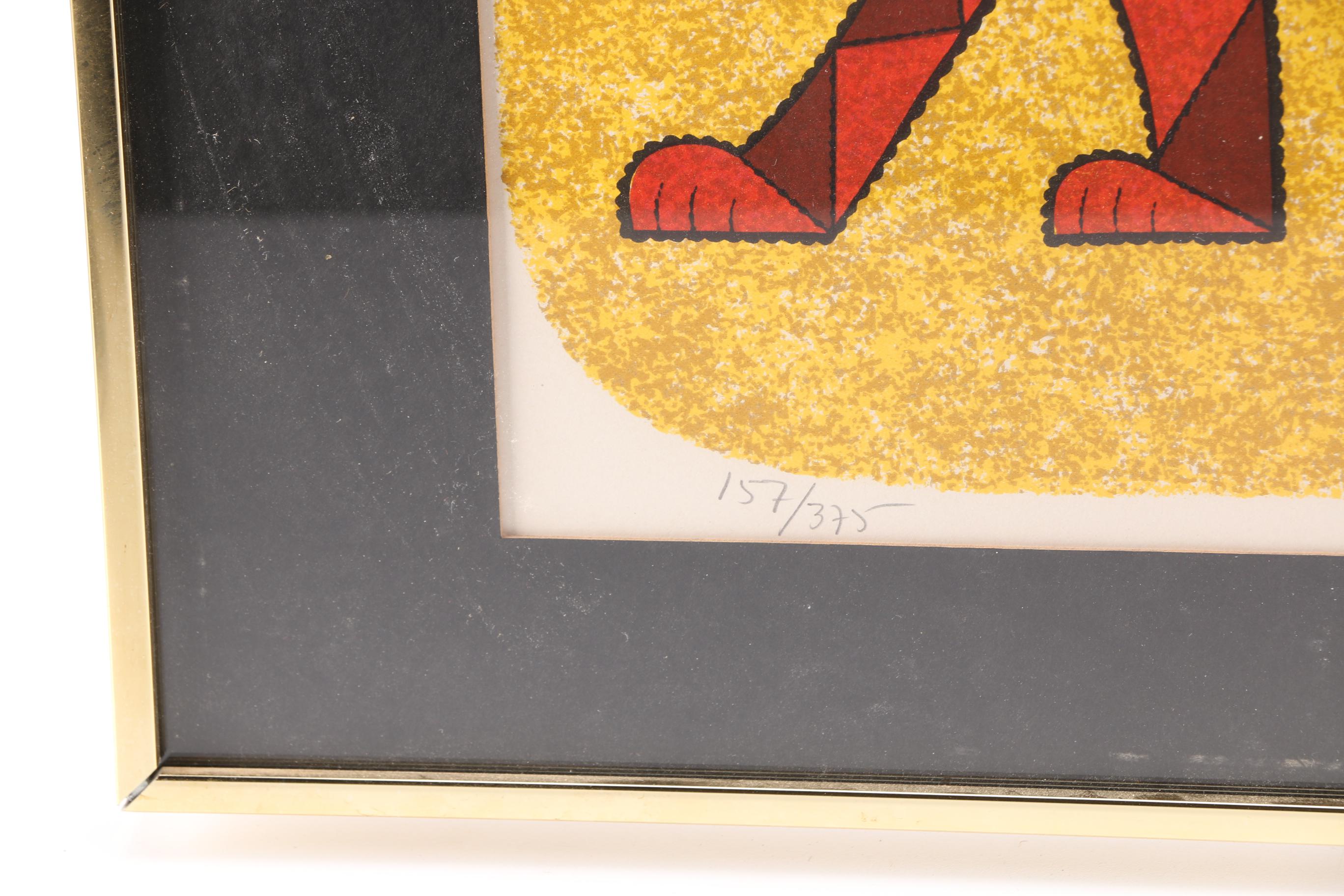 Limited Edition Lithograph on Paper of Lion