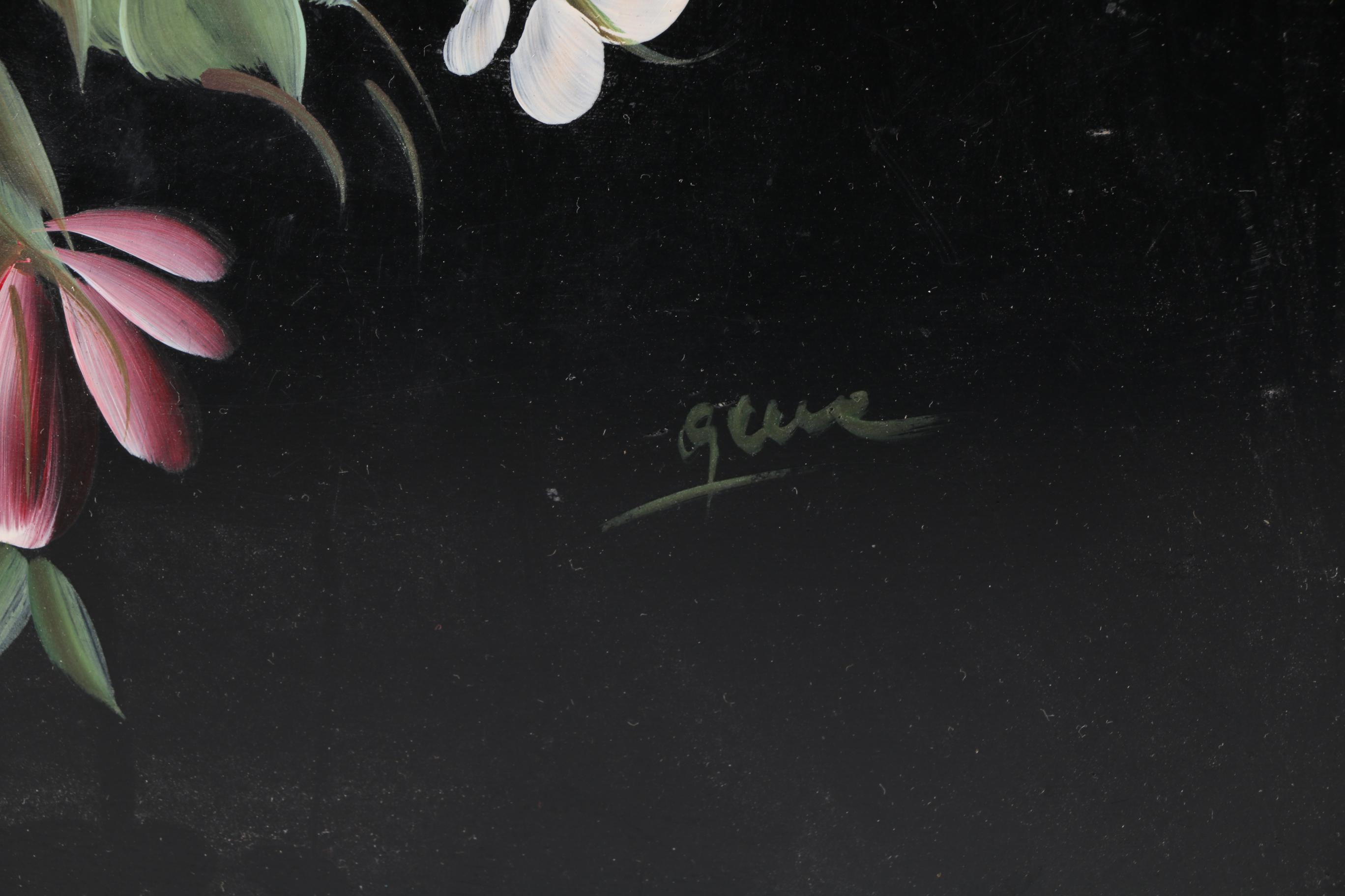 Nashco Vintage Hand-Painted Floral Serving Tray