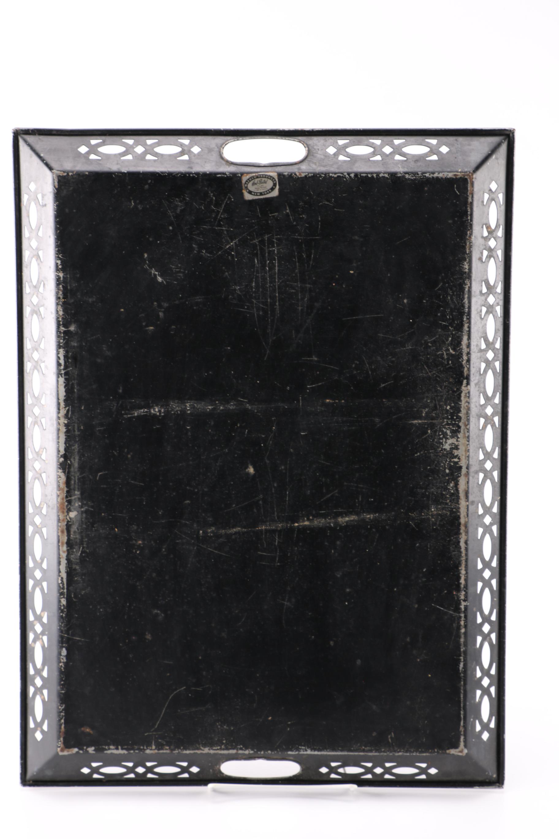 Nashco Vintage Hand-Painted Floral Serving Tray