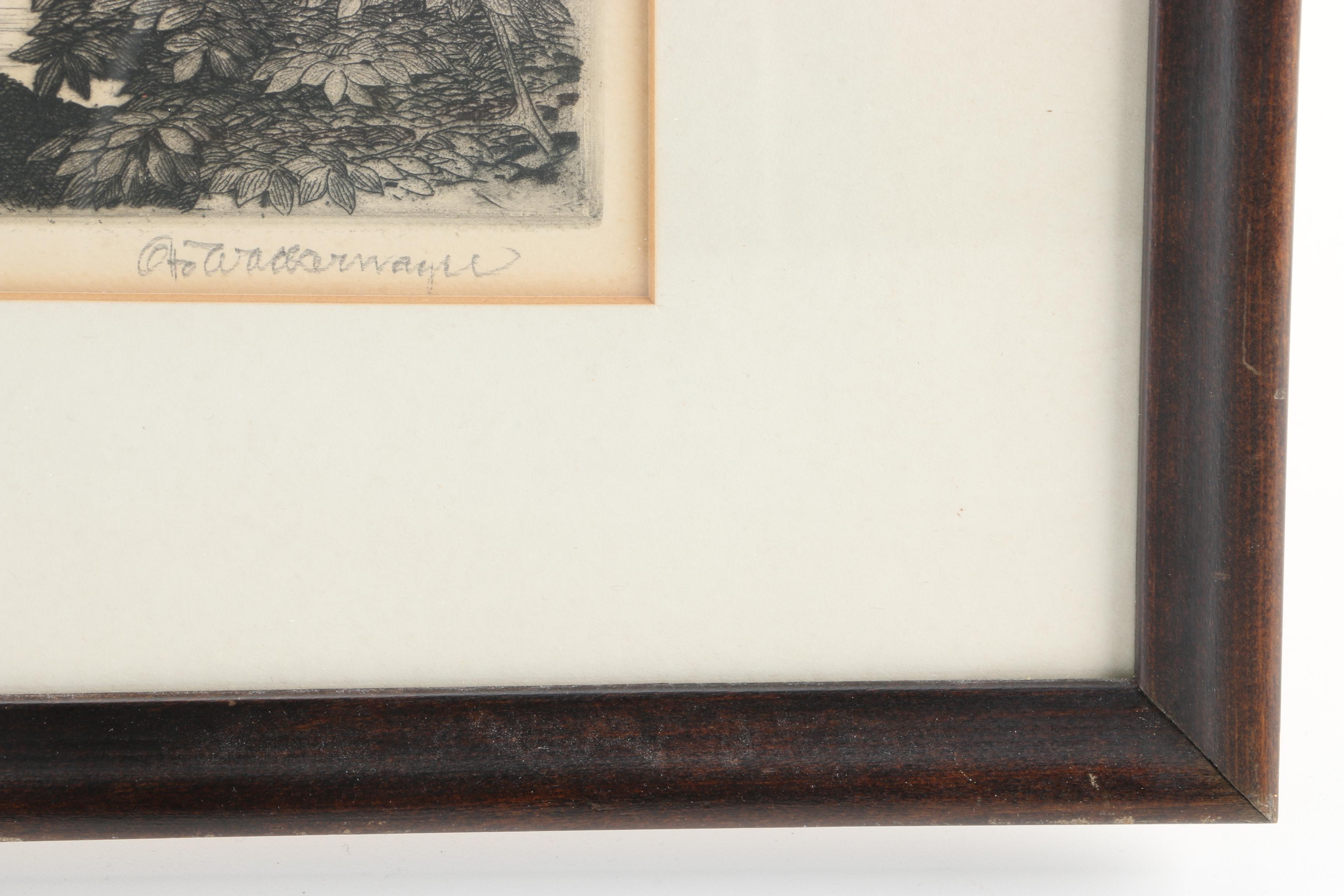 Otto Wackernagel Limited Edition Etching "South View of George Washington Bridge"