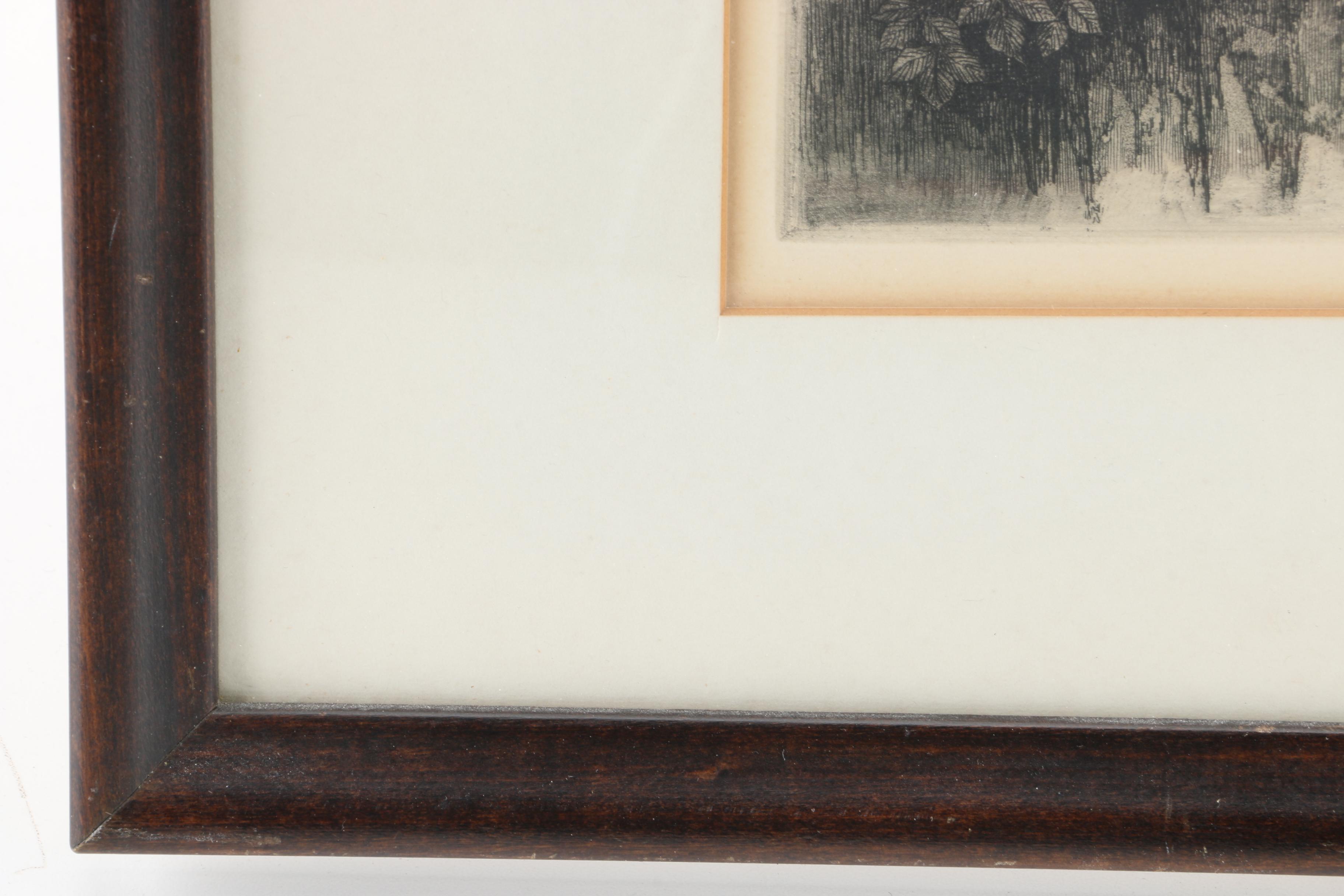 Otto Wackernagel Limited Edition Etching "South View of George Washington Bridge"