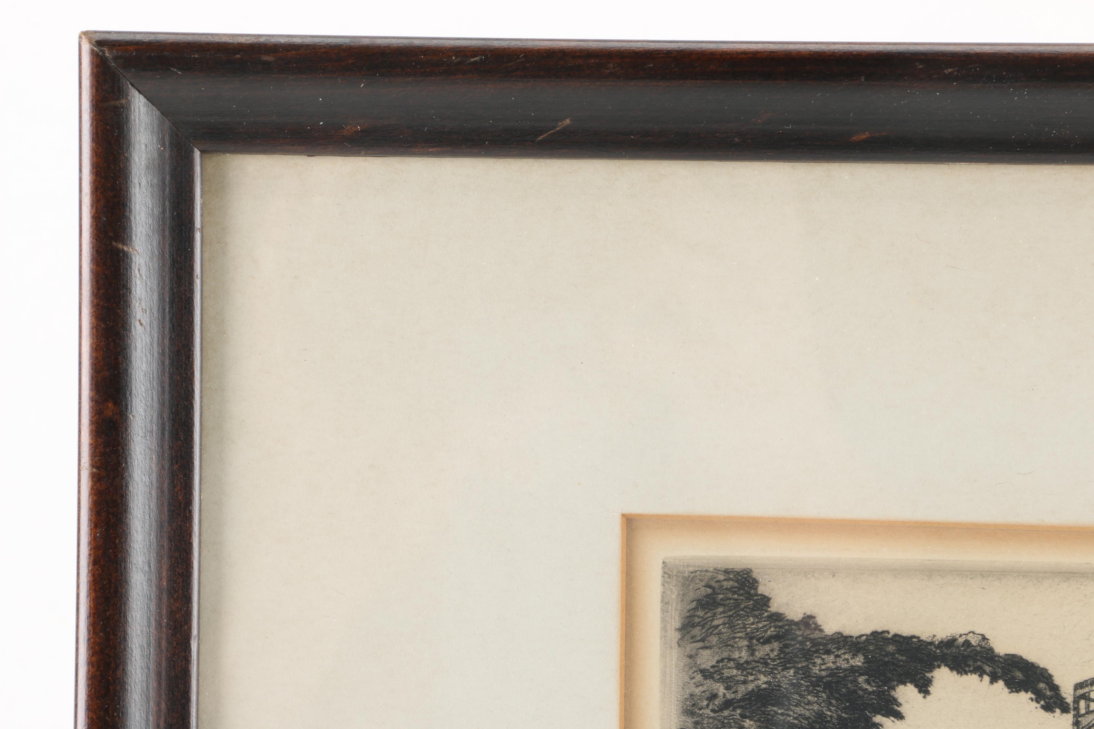 Otto Wackernagel Limited Edition Etching "South View of George Washington Bridge"