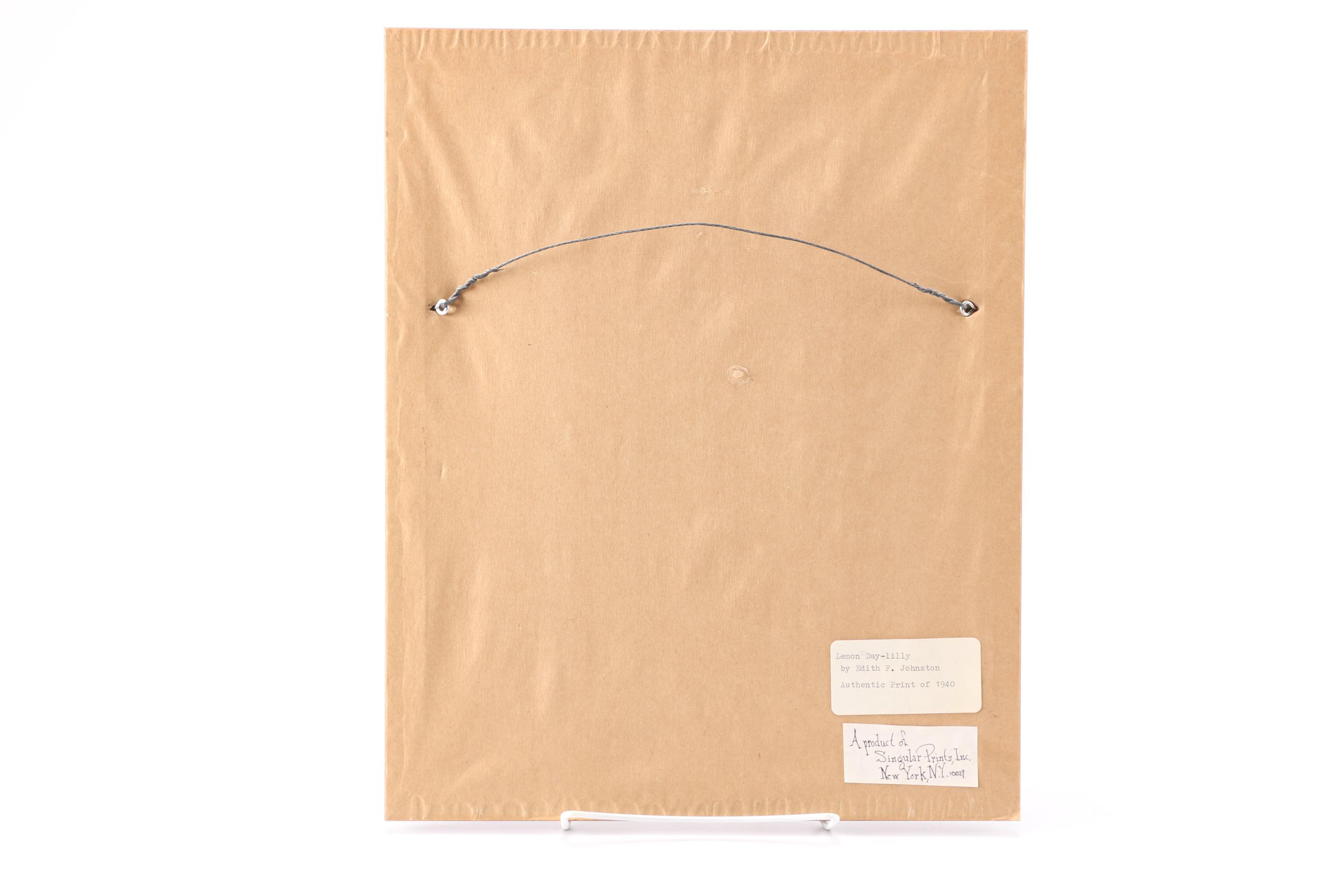 After Edith F. Johnston Framed Lithograph "Lemon Day-Lilly"