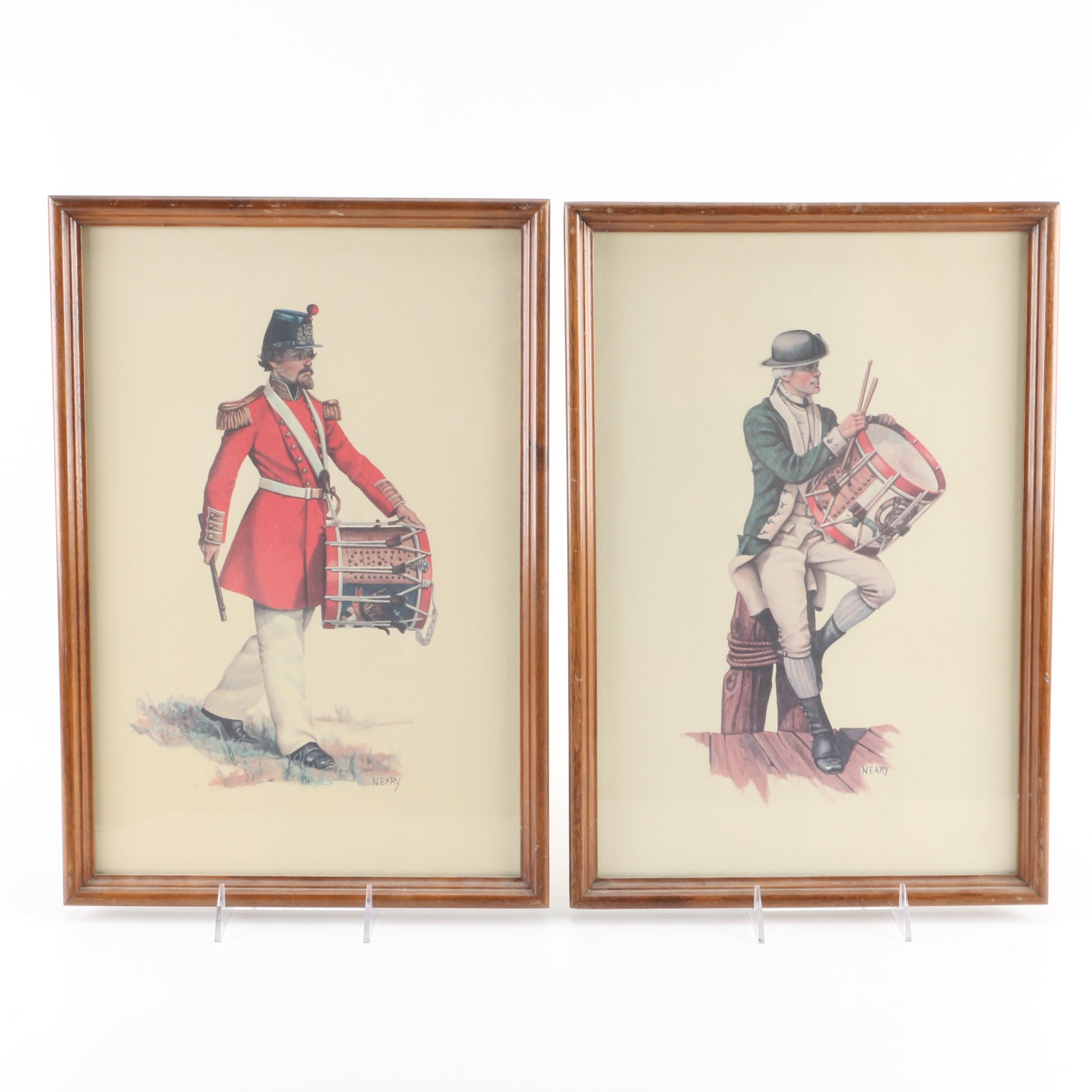 Neary Offset Lithograph Military Drummer Portraits