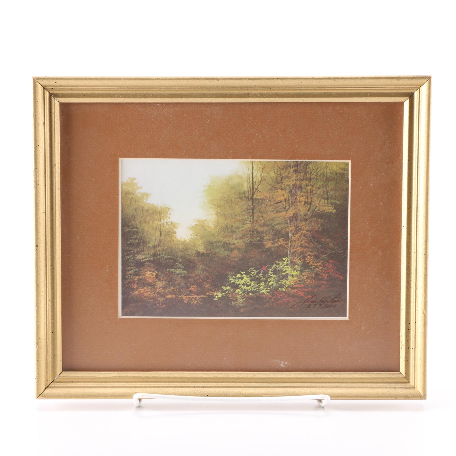 Jim Horton Limited Edition Offset Lithograph of Forest Landscape