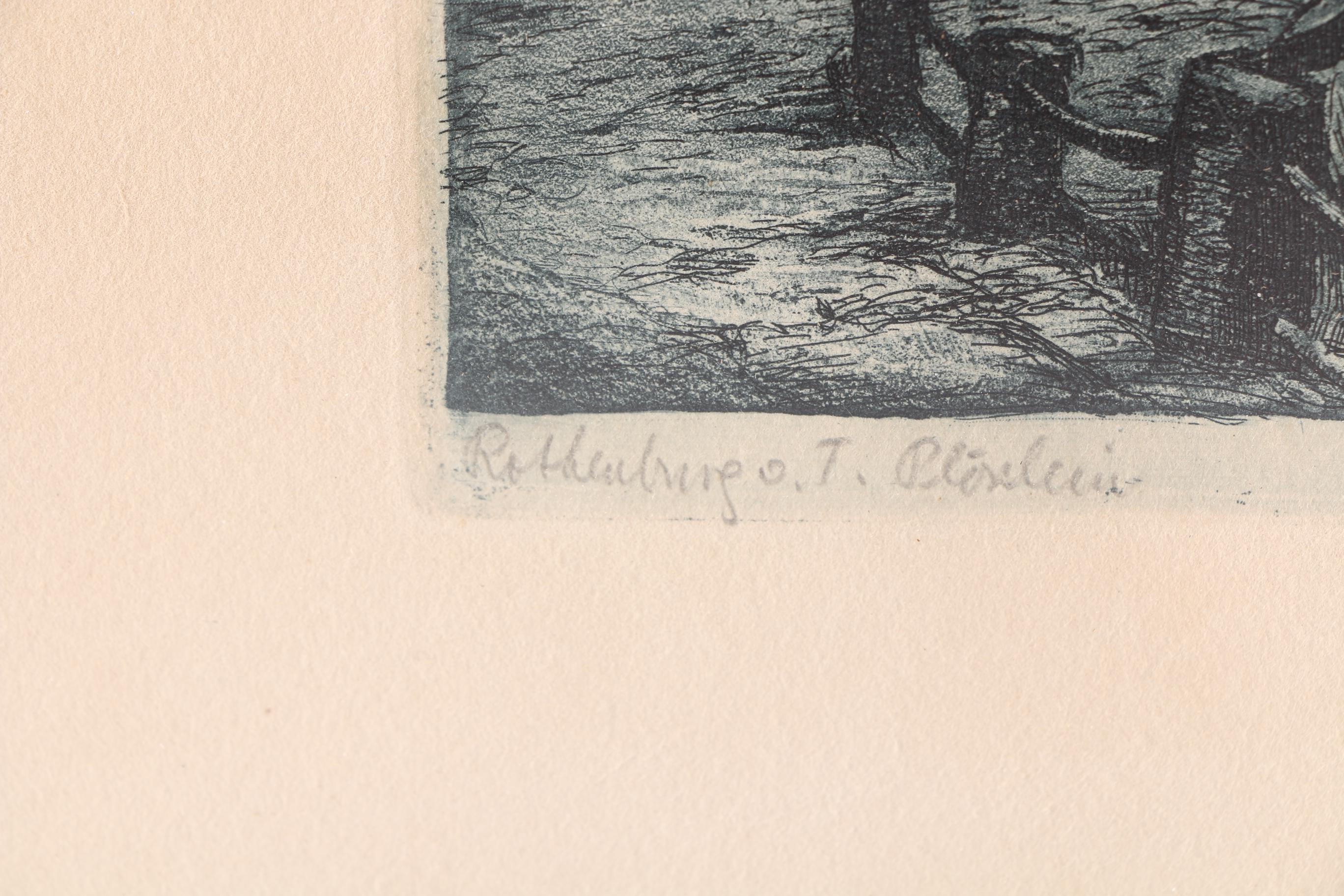 Aquatint Etching on Paper "Rothenburg o. T. Plönlein"