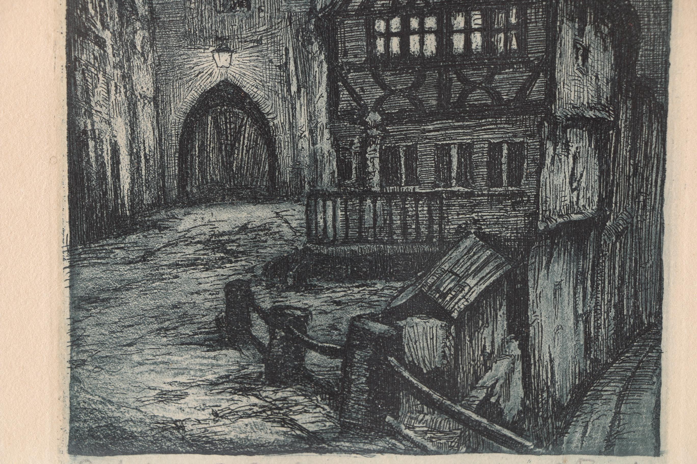 Aquatint Etching on Paper "Rothenburg o. T. Plönlein"