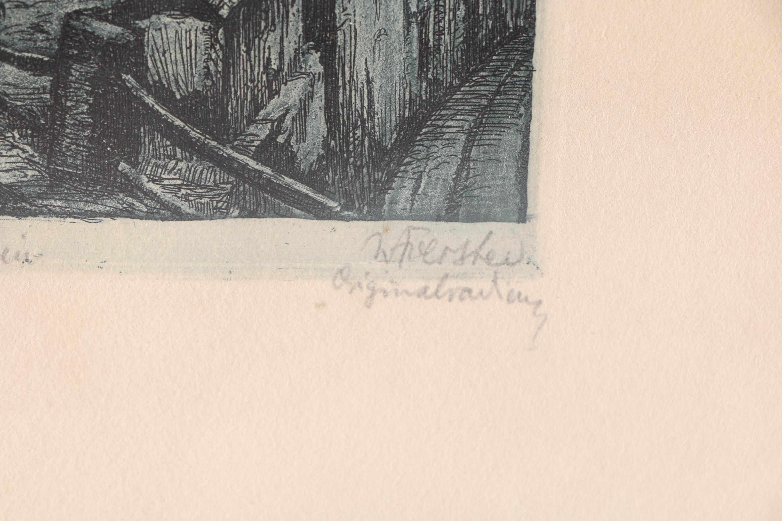 Aquatint Etching on Paper "Rothenburg o. T. Plönlein"