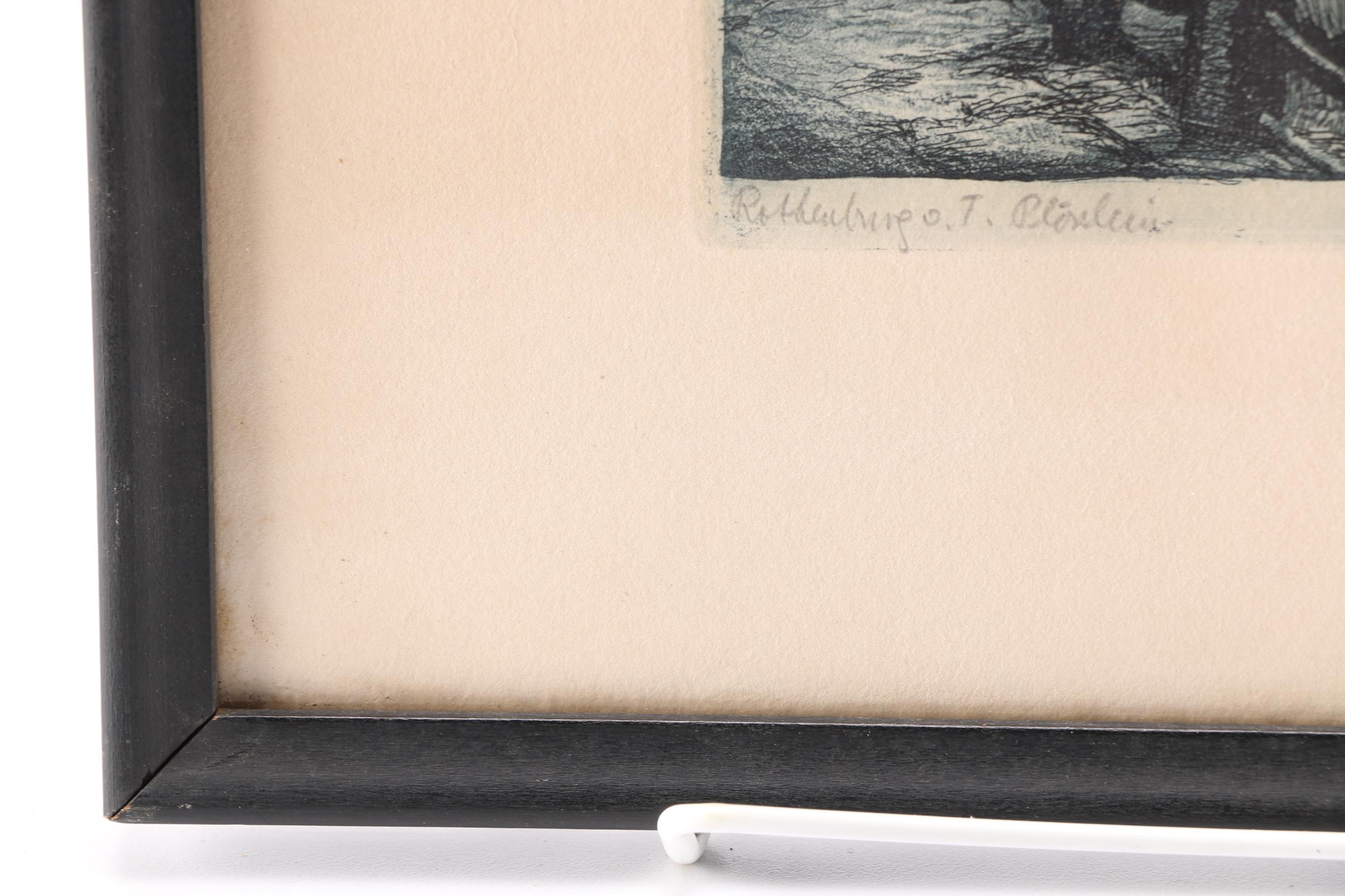 Aquatint Etching on Paper "Rothenburg o. T. Plönlein"