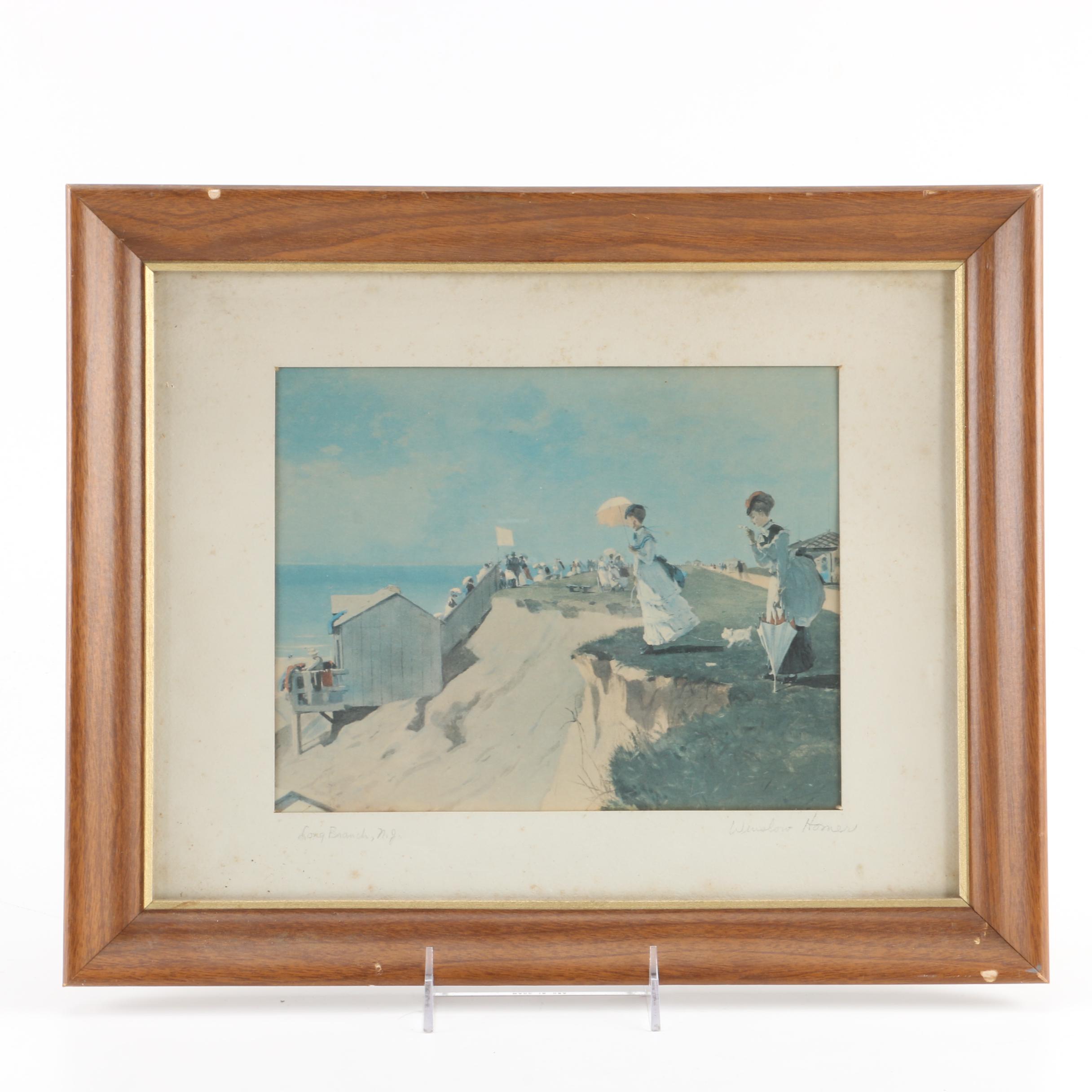 Winslow Homer Offset Lithograph Print "Long Branch, N.J."
