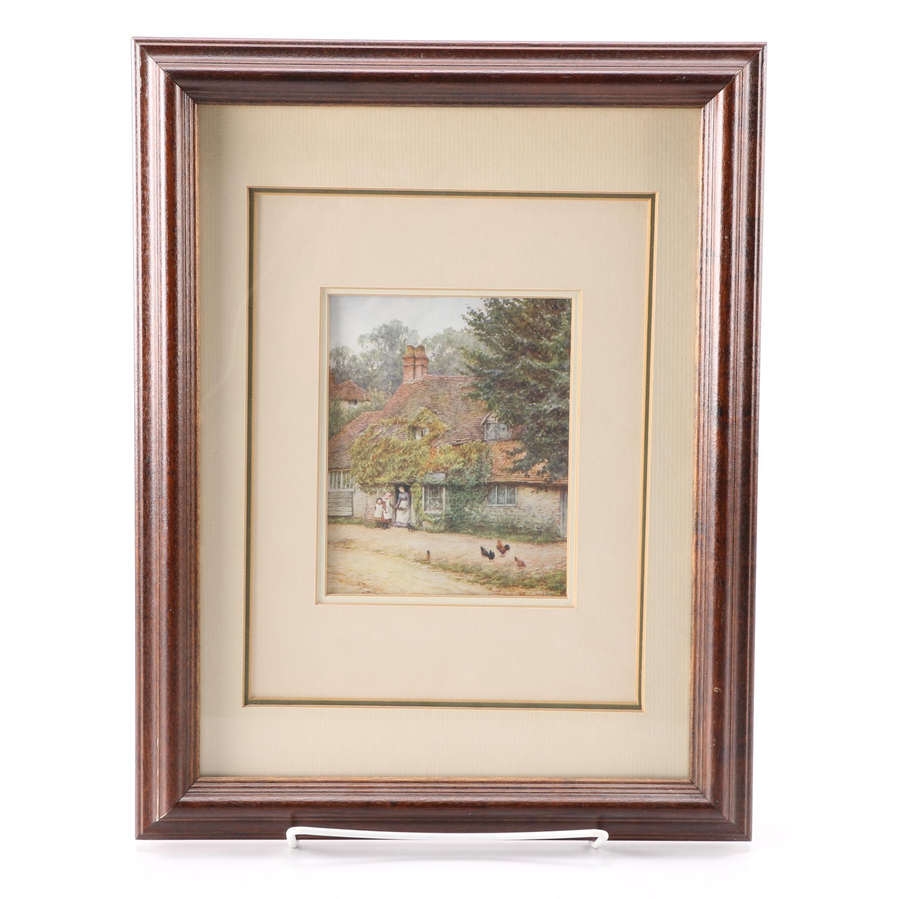 1904 Offset Lithograph After Helen Allingham "The Fish-Shop, Haslemere"