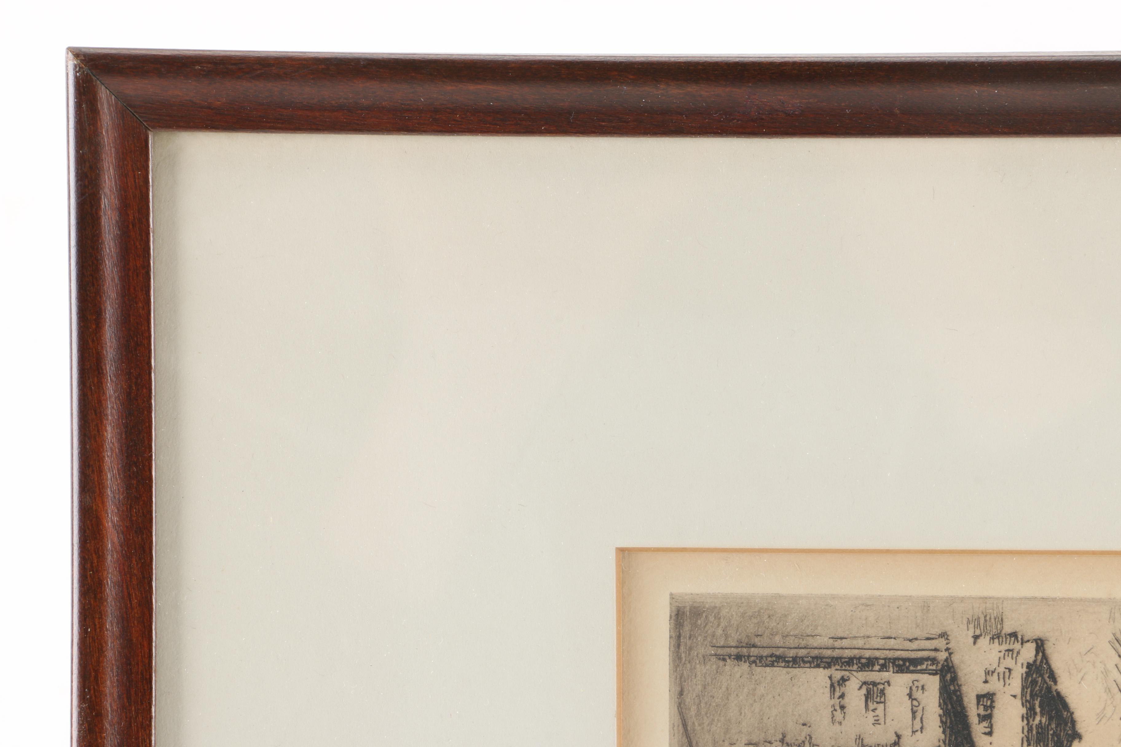 1948 Nat Lowell Etching "Wall Street"