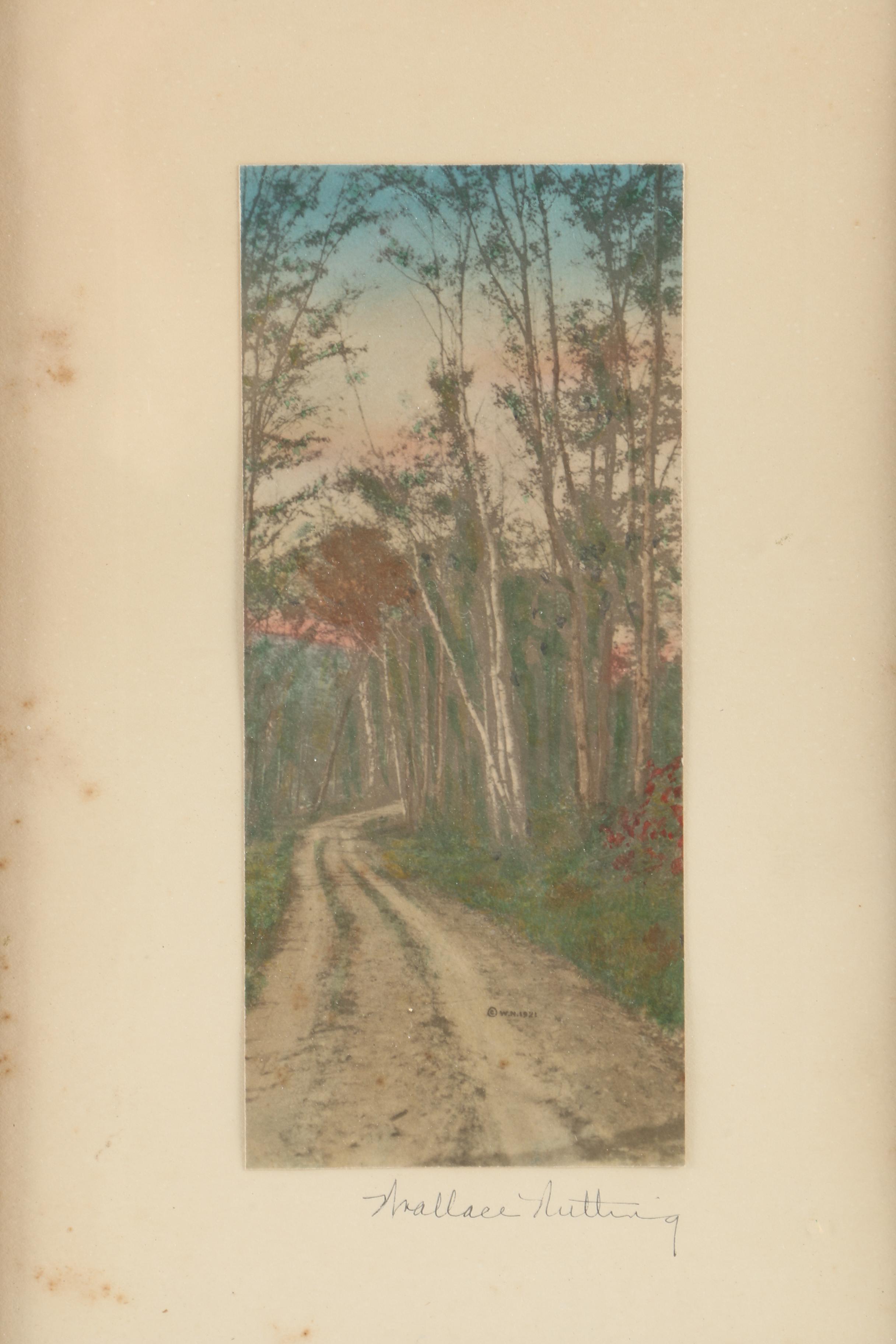 Wallace Nutting Mounted Lithograph of Country Road Through Trees