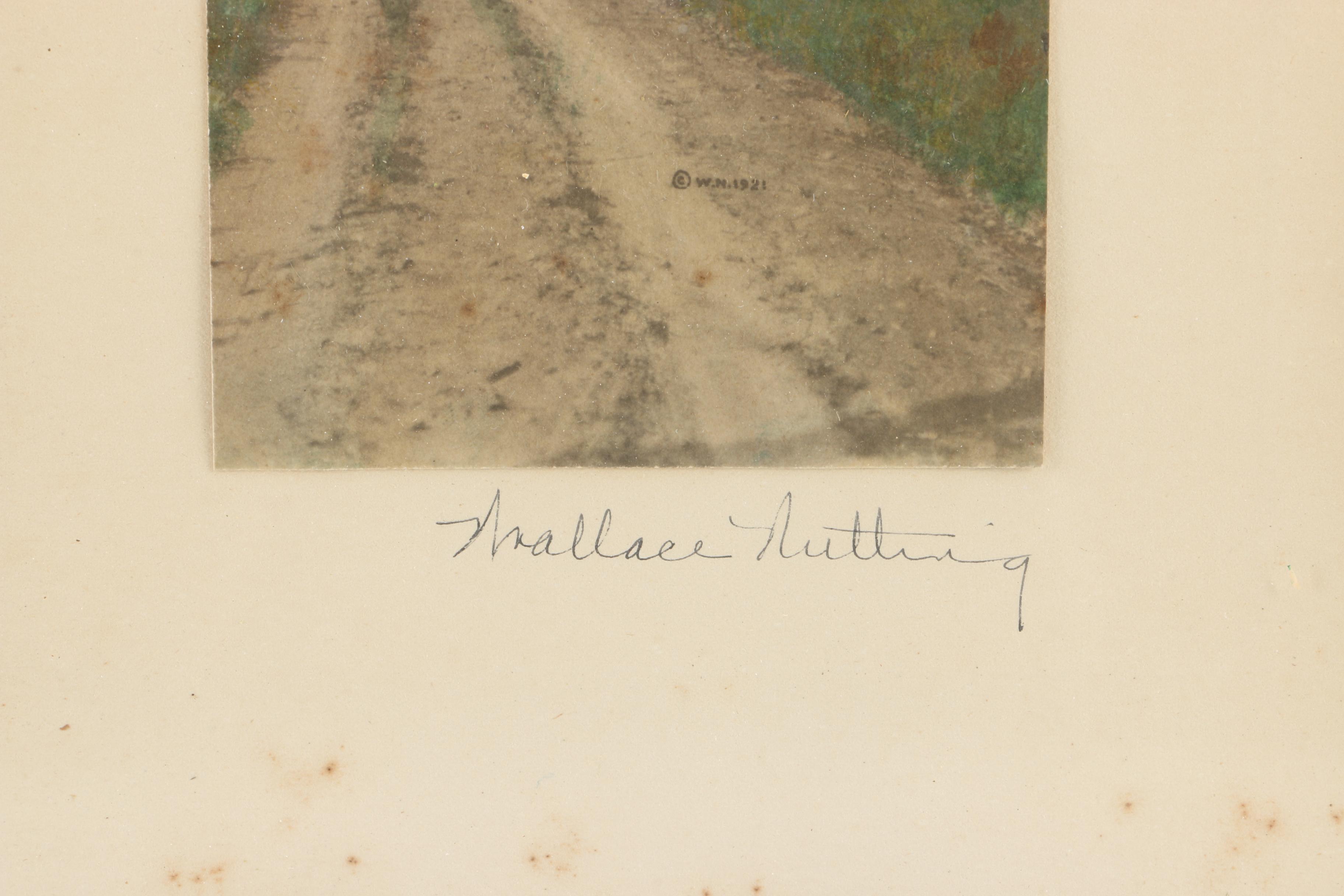 Wallace Nutting Mounted Lithograph of Country Road Through Trees