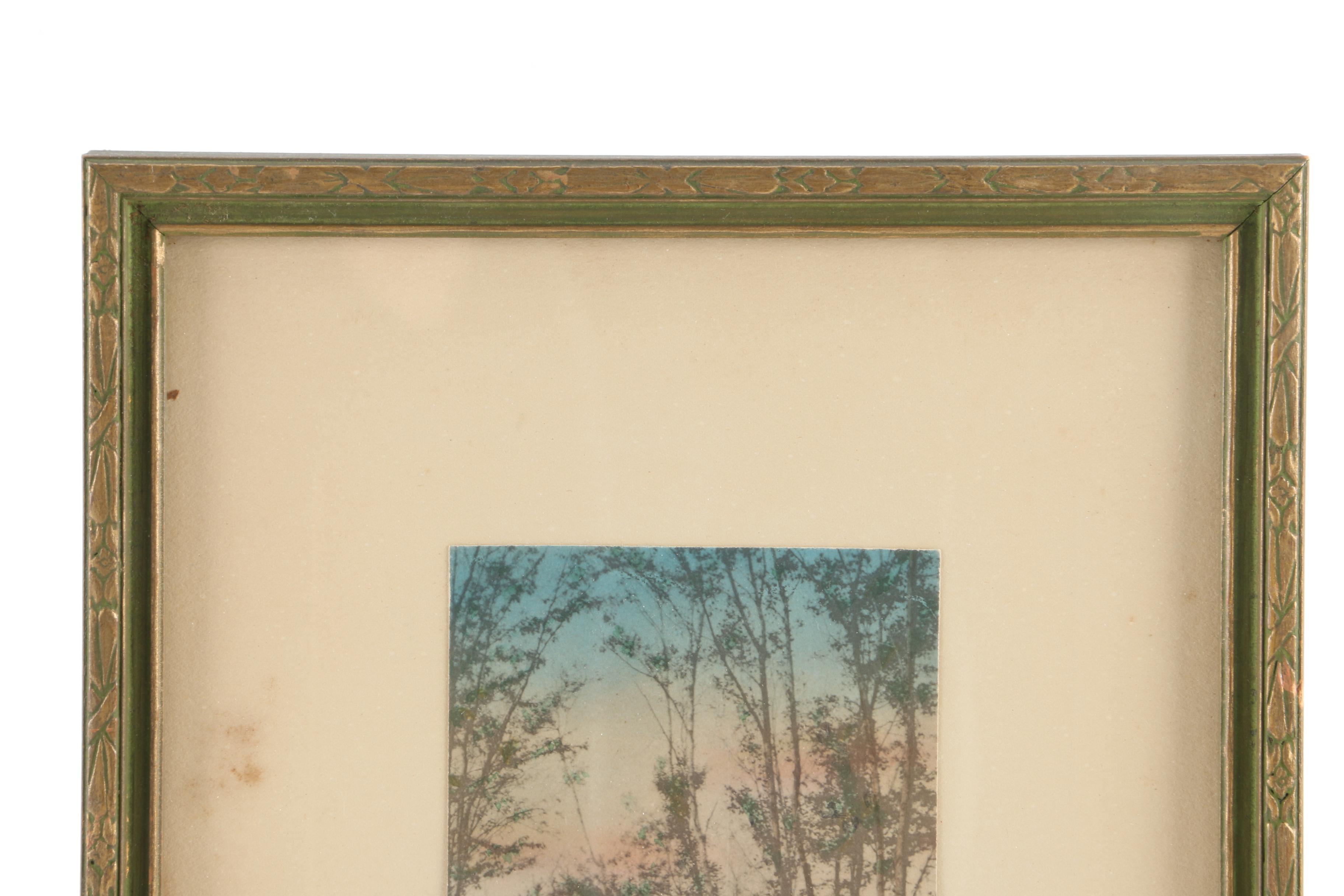 Wallace Nutting Mounted Lithograph of Country Road Through Trees