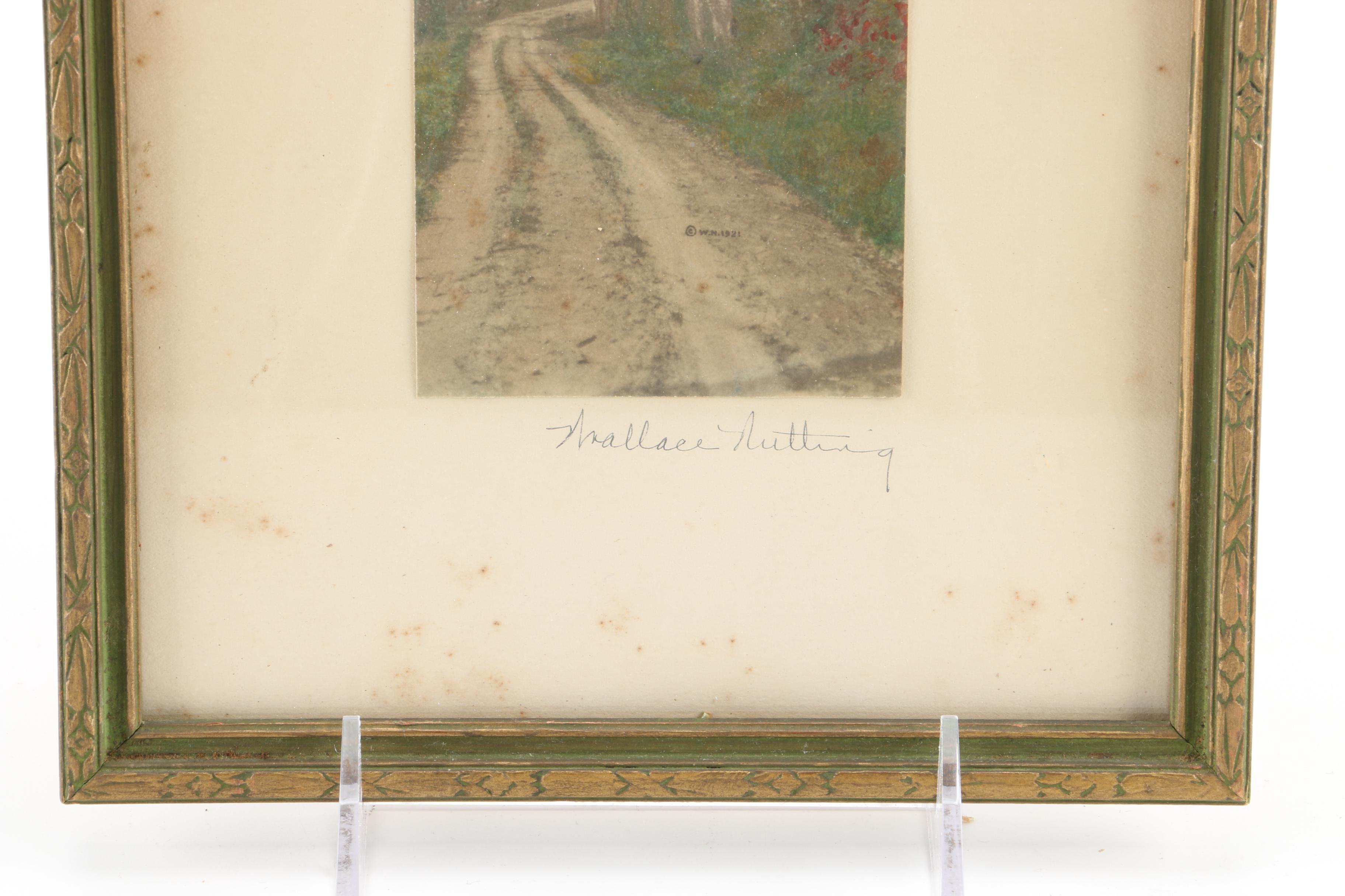 Wallace Nutting Mounted Lithograph of Country Road Through Trees
