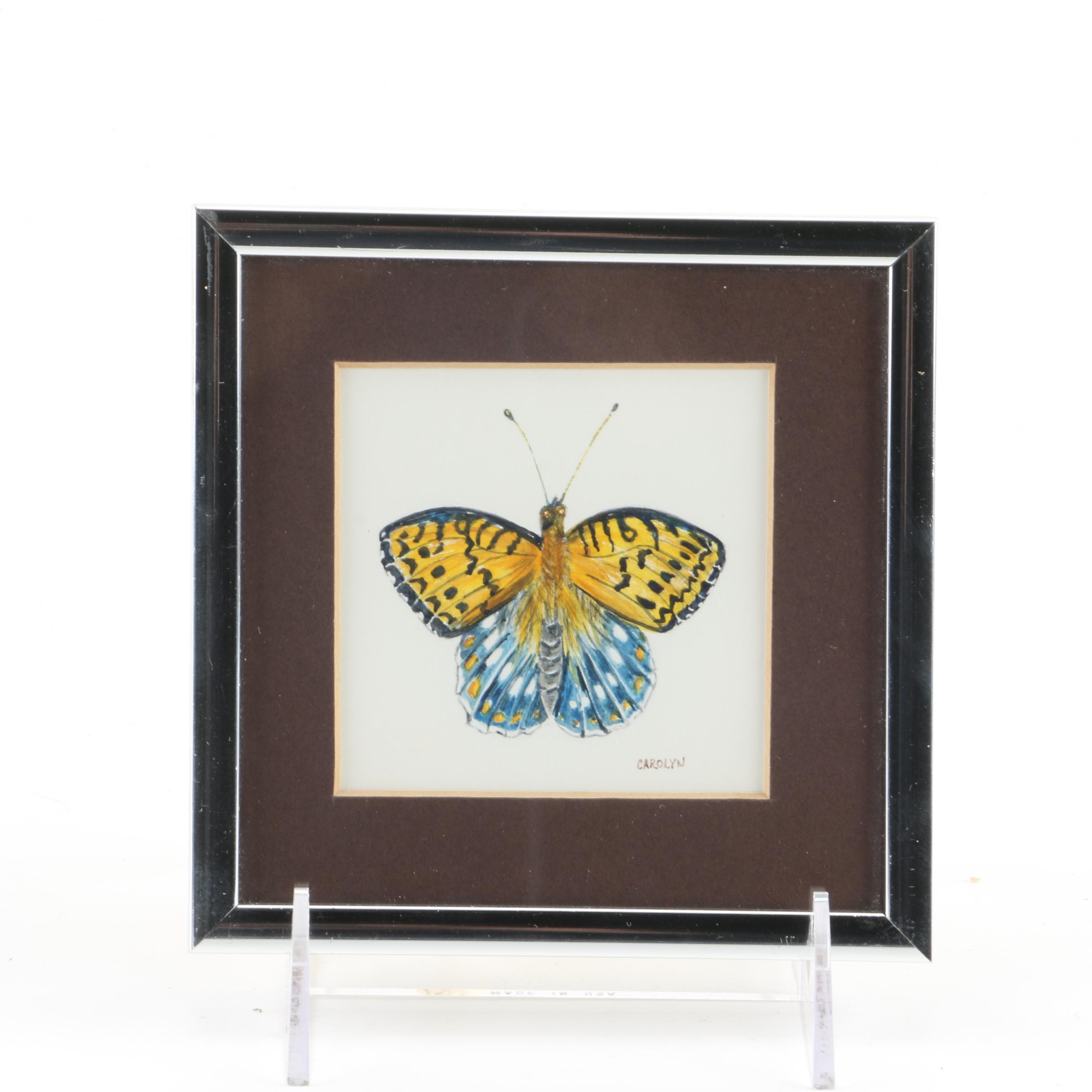Original Watercolor Painting of Regal Fritillary Butterfly
