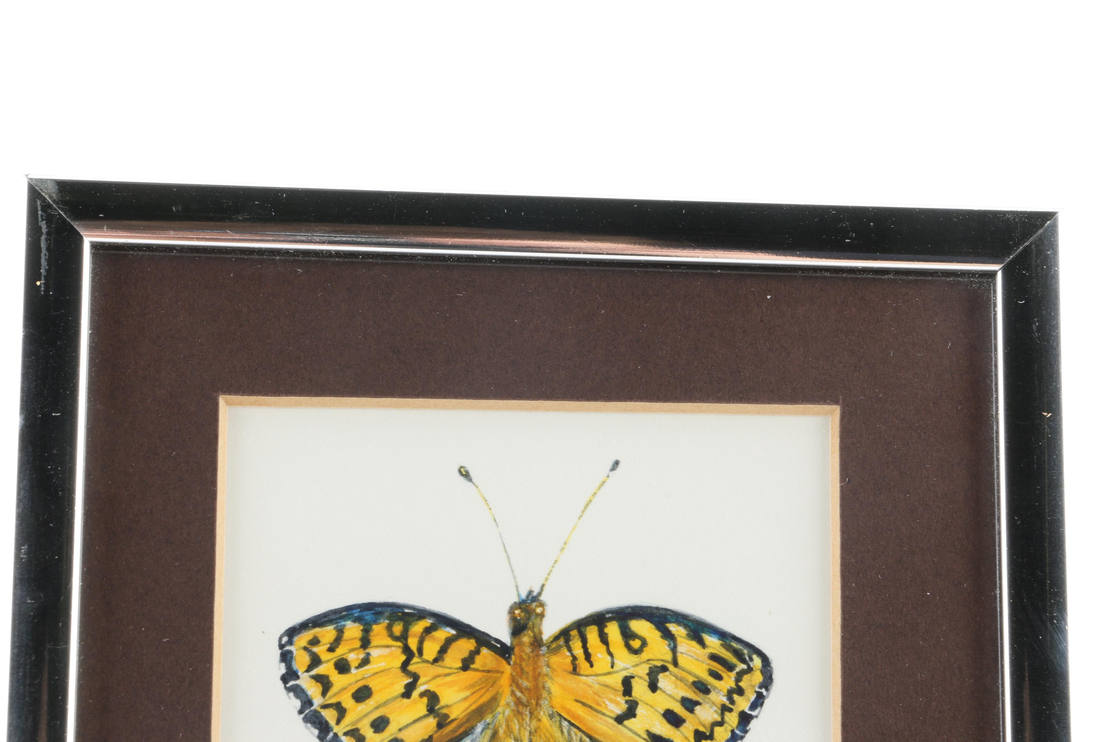 Original Watercolor Painting of Regal Fritillary Butterfly