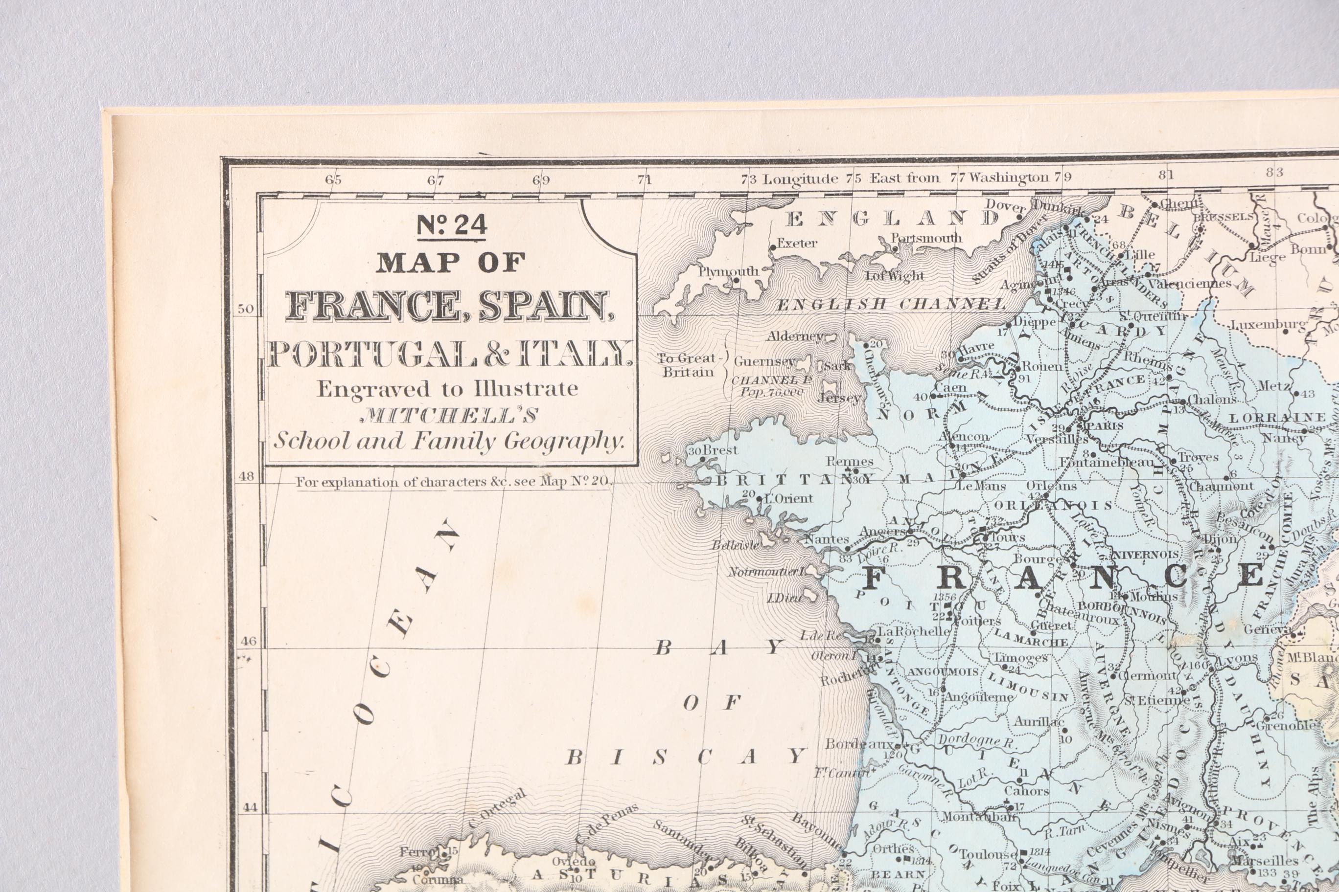 Framed Antique Maps from Mithchell's School Atlas