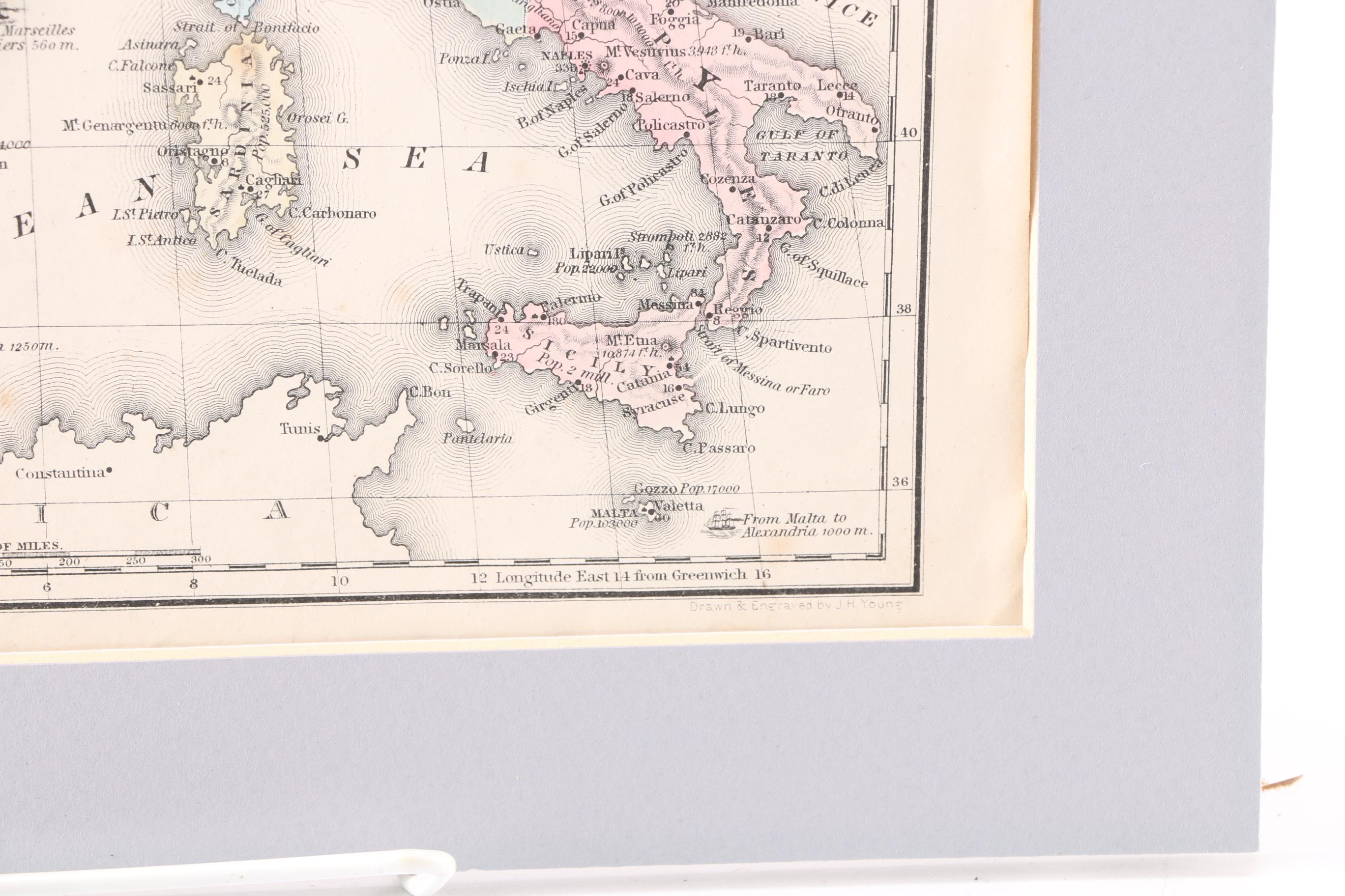 Framed Antique Maps from Mithchell's School Atlas