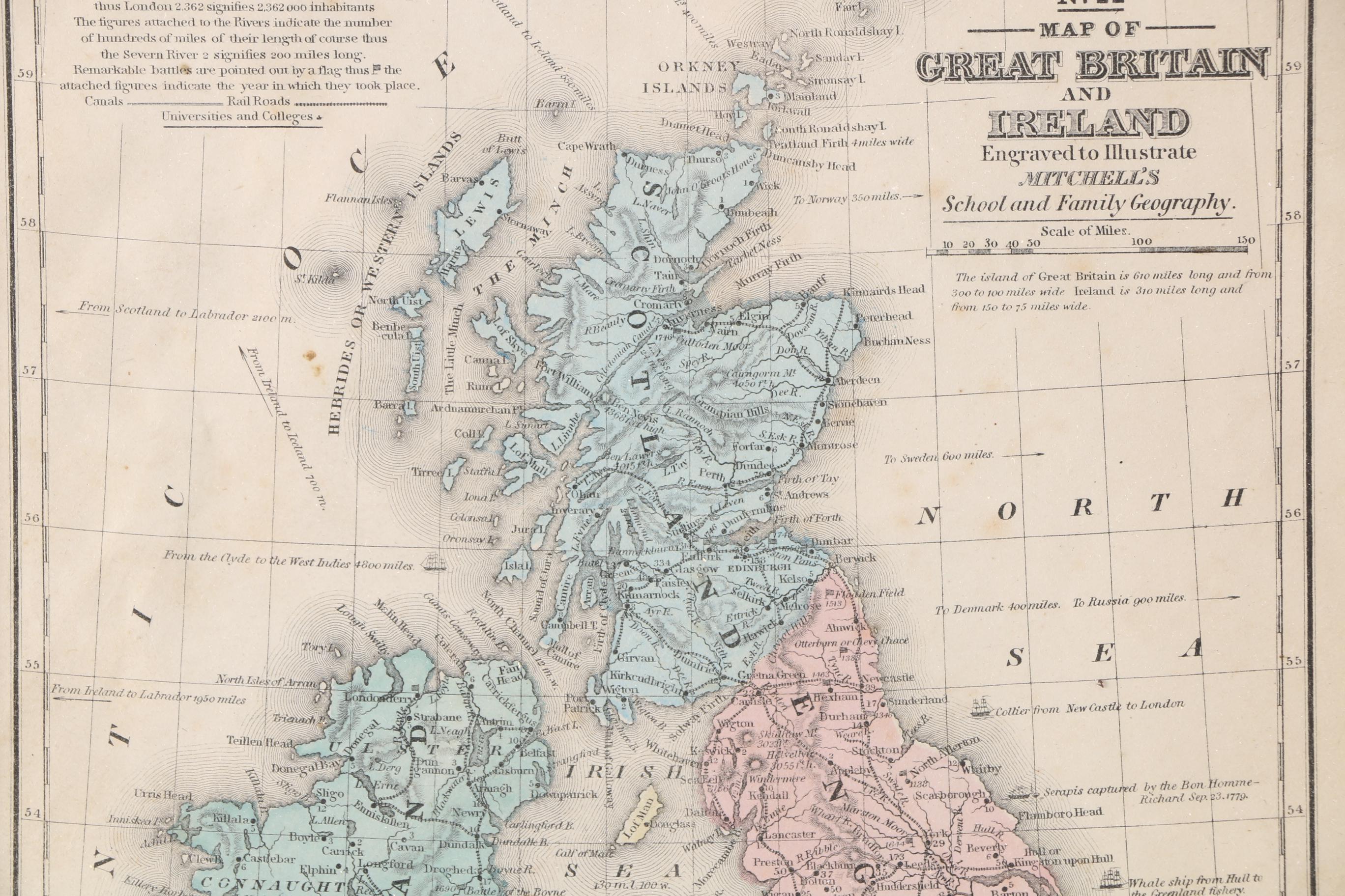 Framed Antique Maps from Mithchell's School Atlas