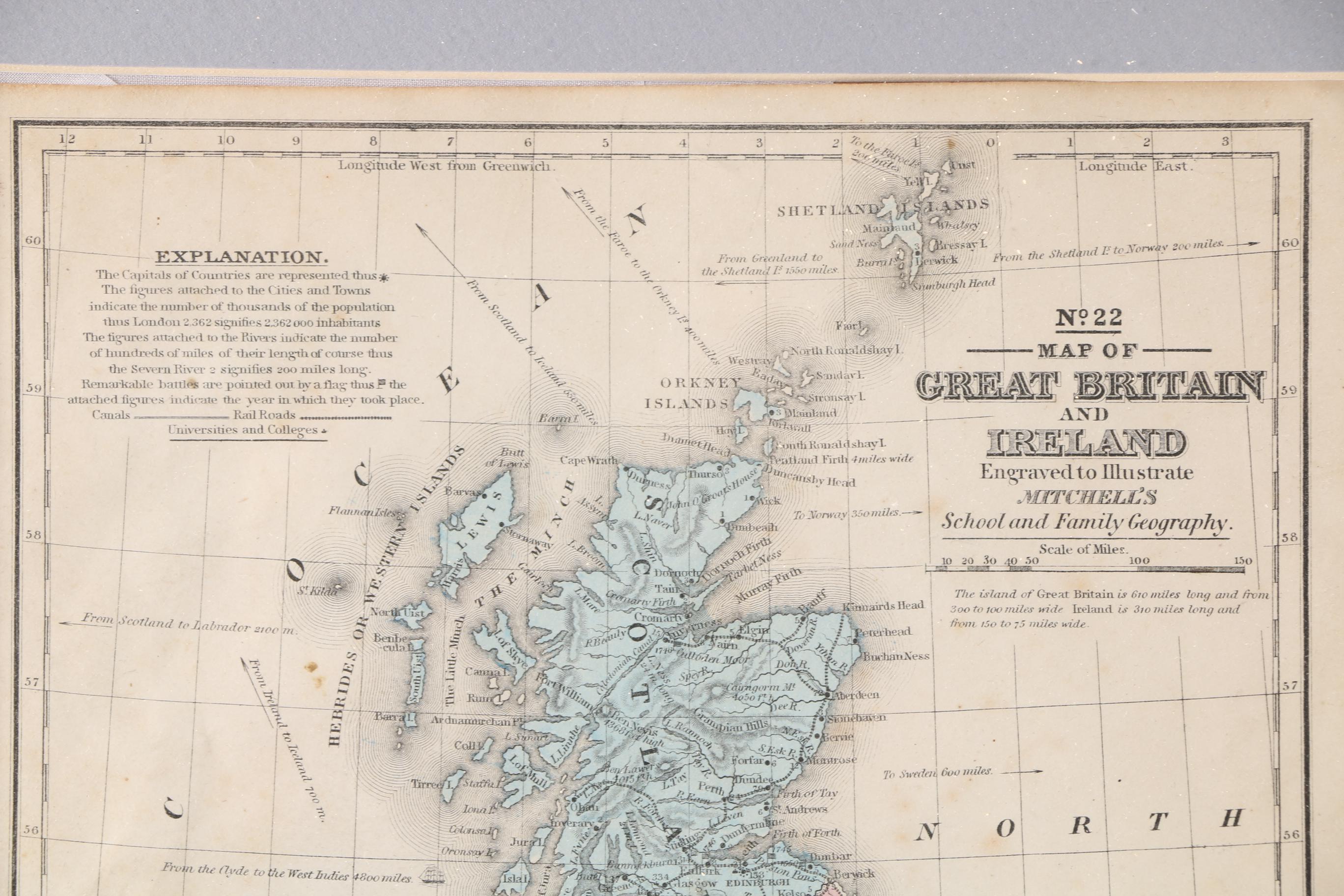Framed Antique Maps from Mithchell's School Atlas