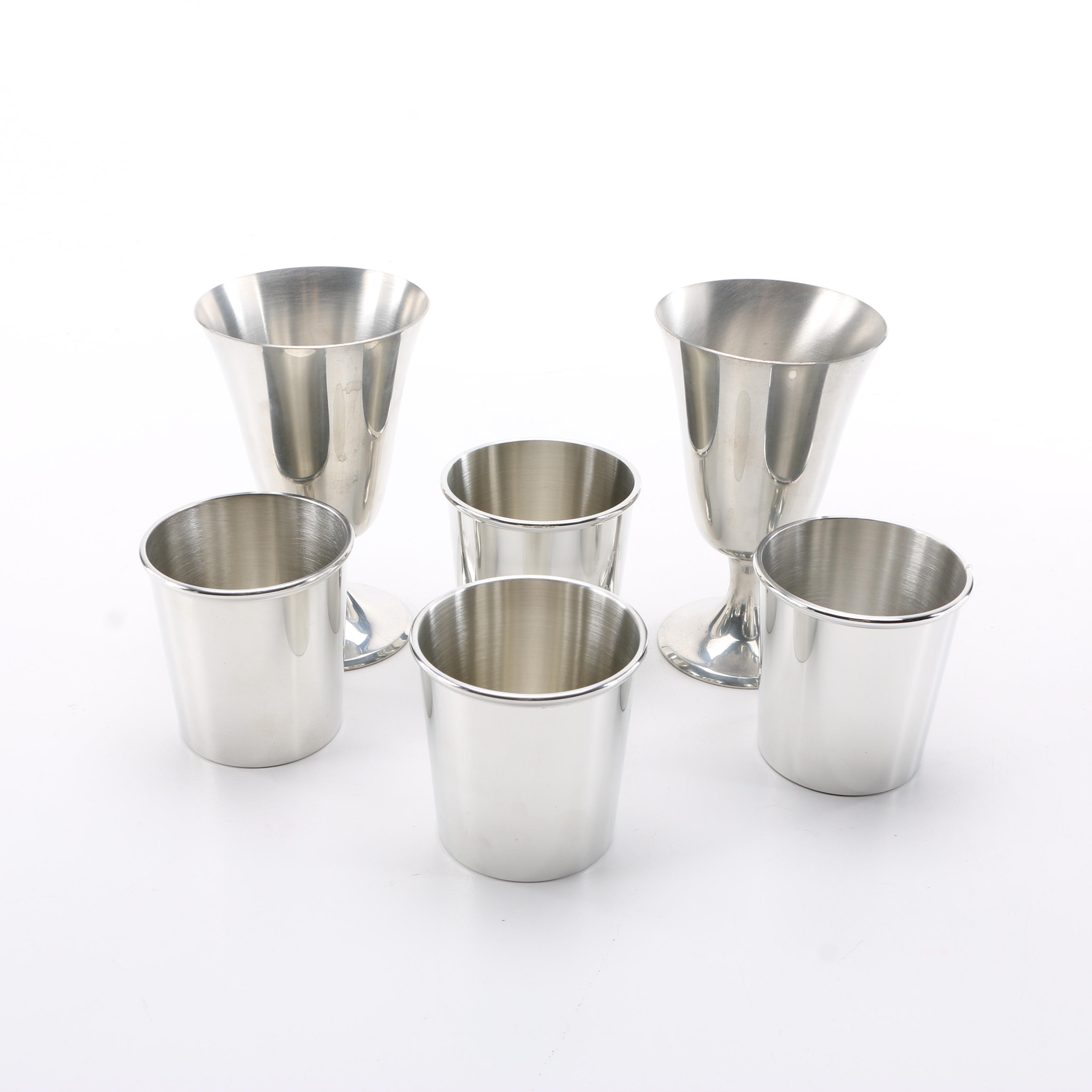 Stieff and Web Pewter Goblets and Cups