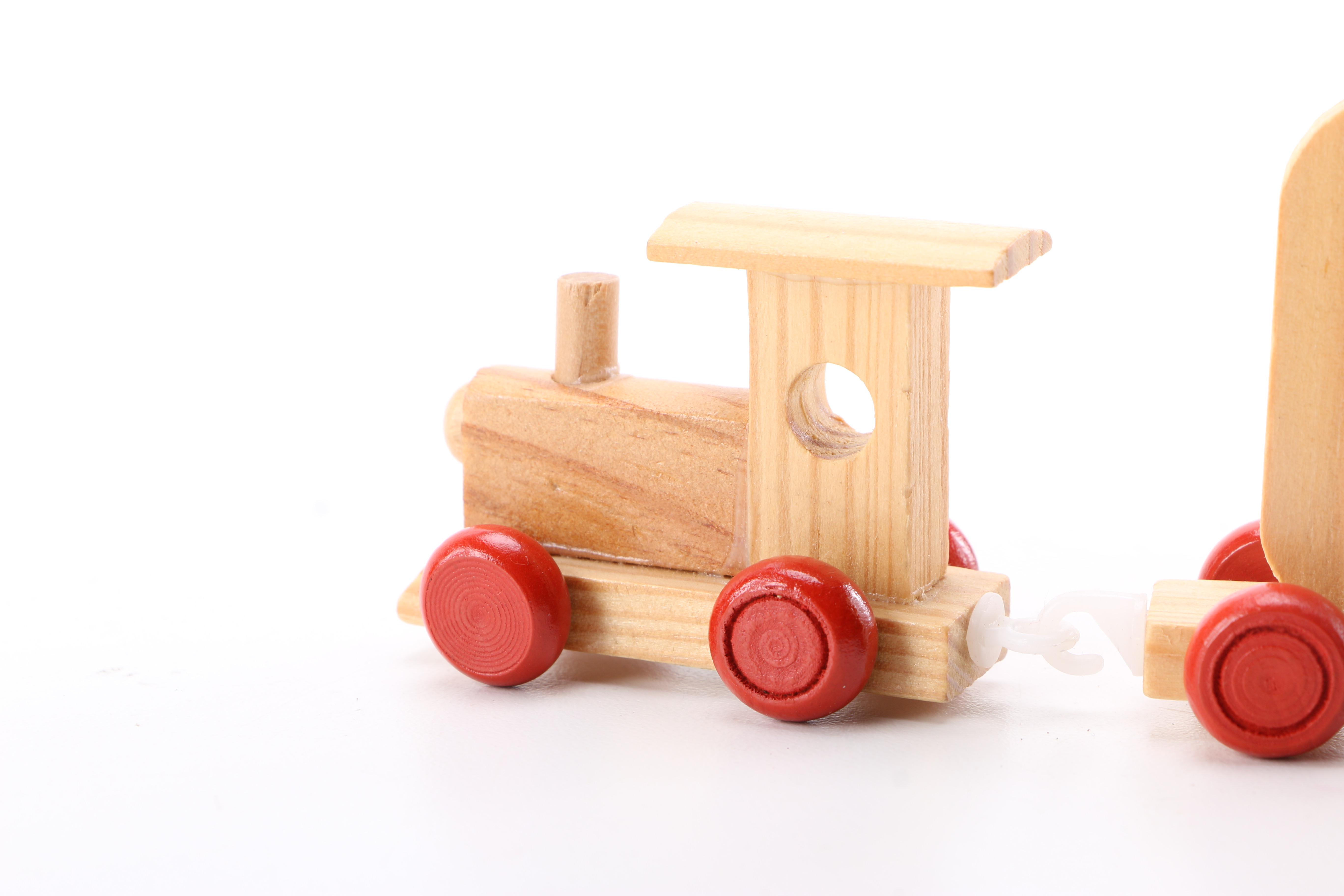 Wooden Toy Train and Building Blocks