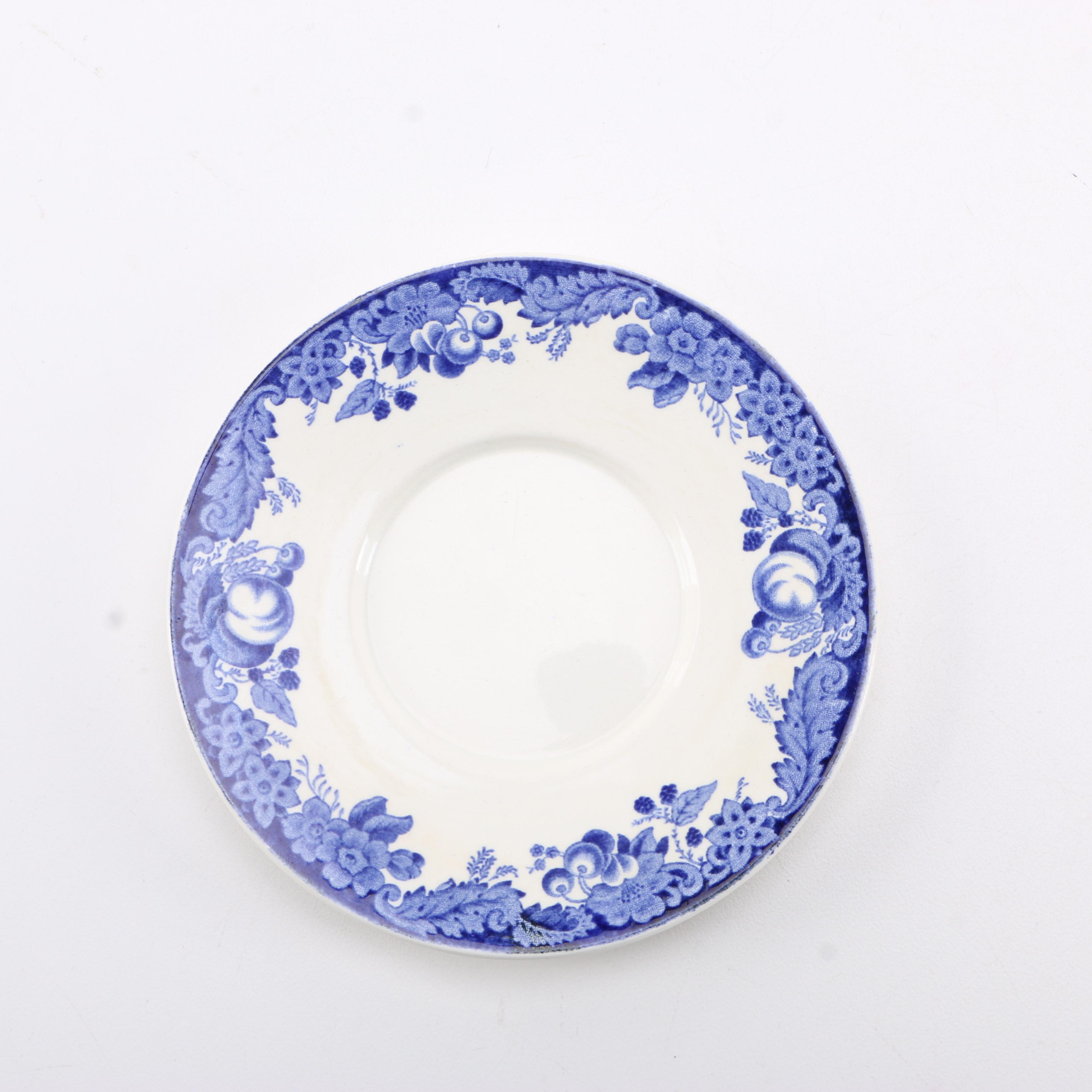 Wedgwood Harvard Tercentenary Blue on White Cups and Plates