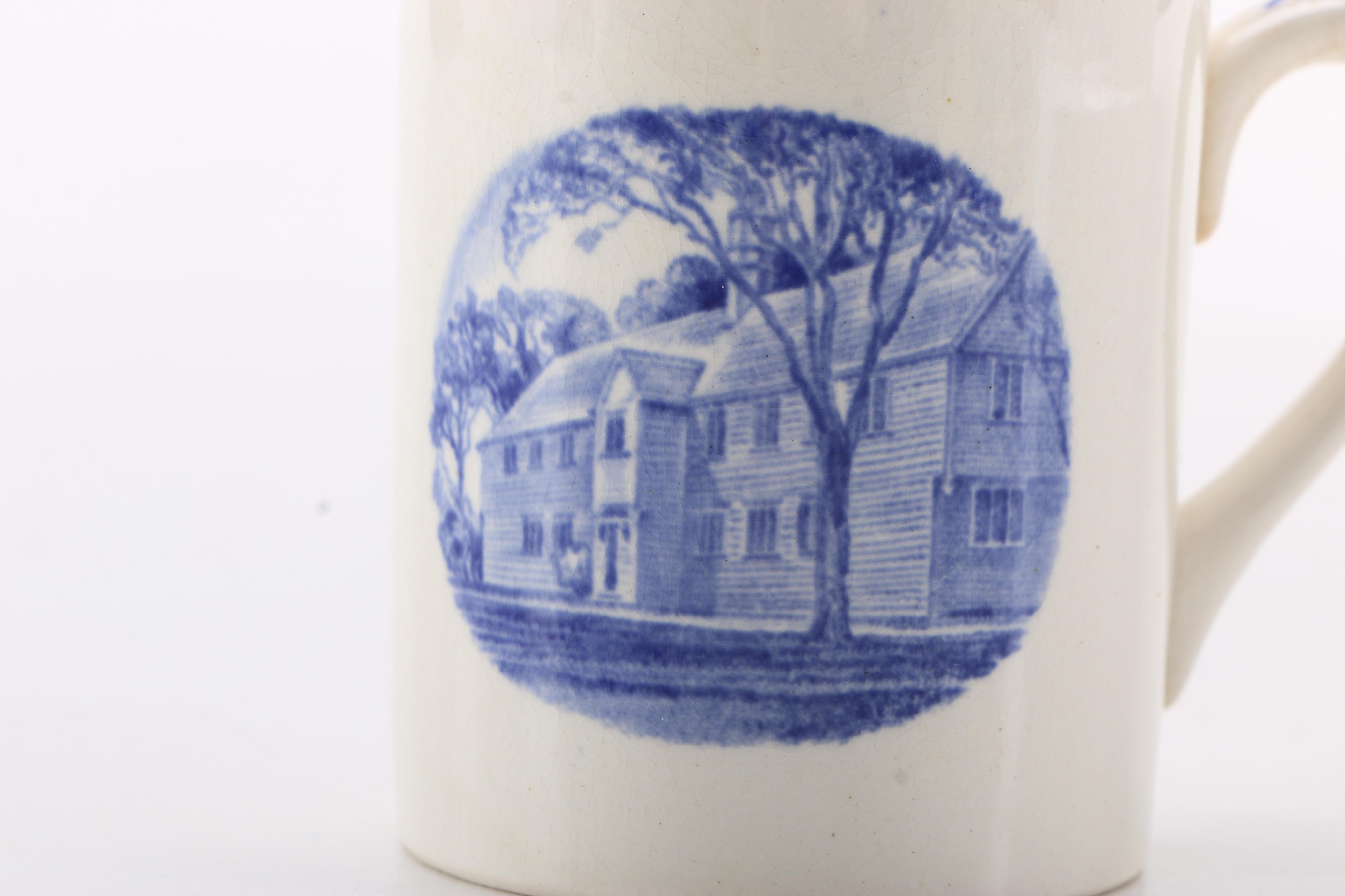 Wedgwood Harvard Tercentenary Blue on White Cups and Plates