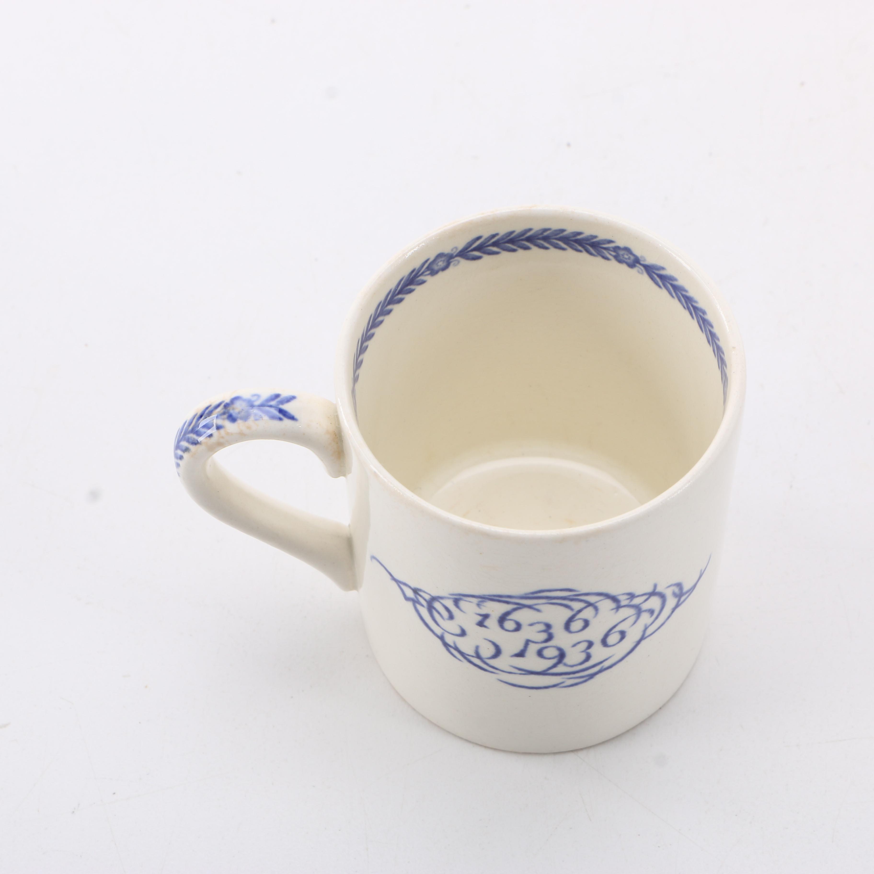 Wedgwood Harvard Tercentenary Blue on White Cups and Plates