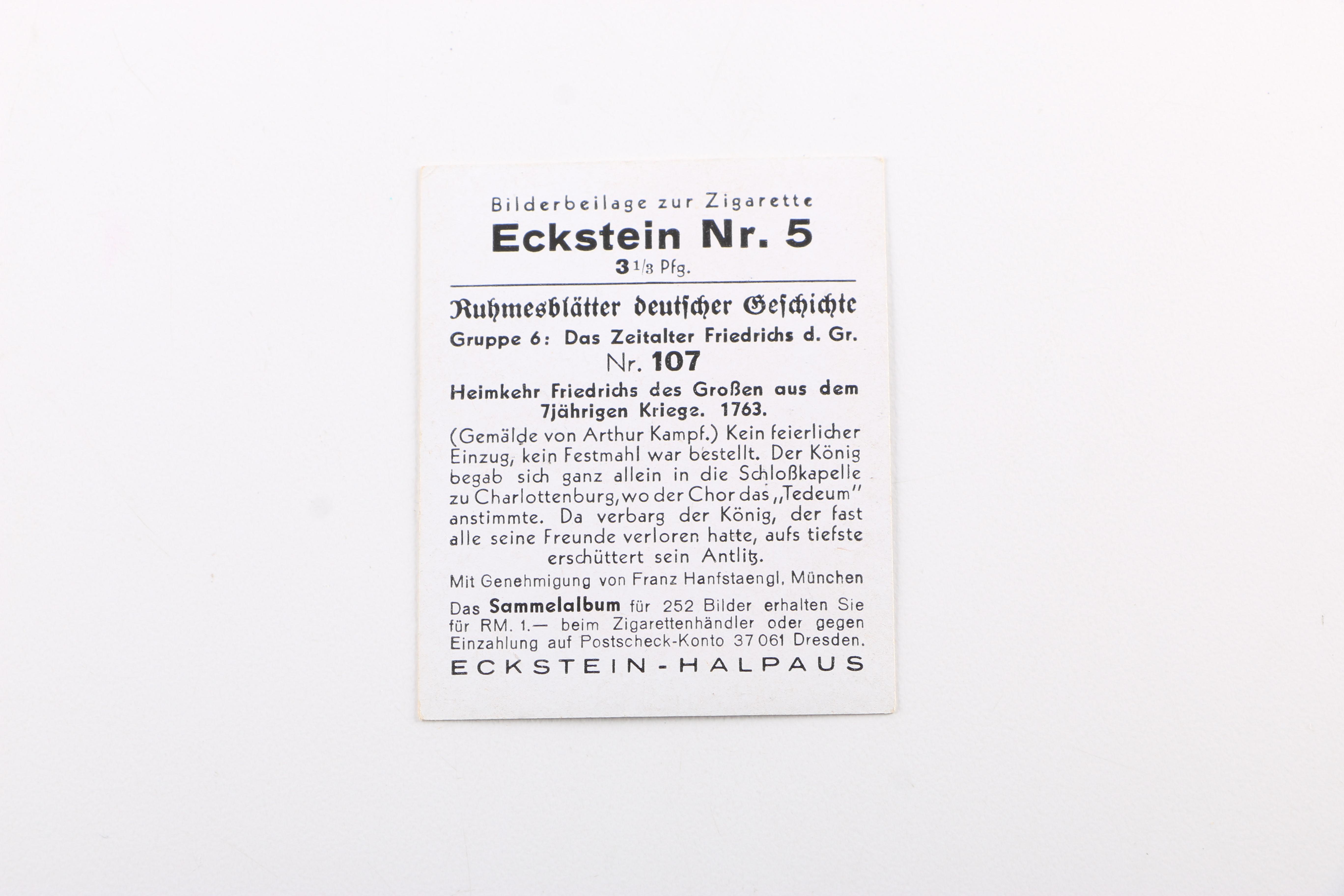 Vintage German Eckstein No. 5 Cigarette Cards