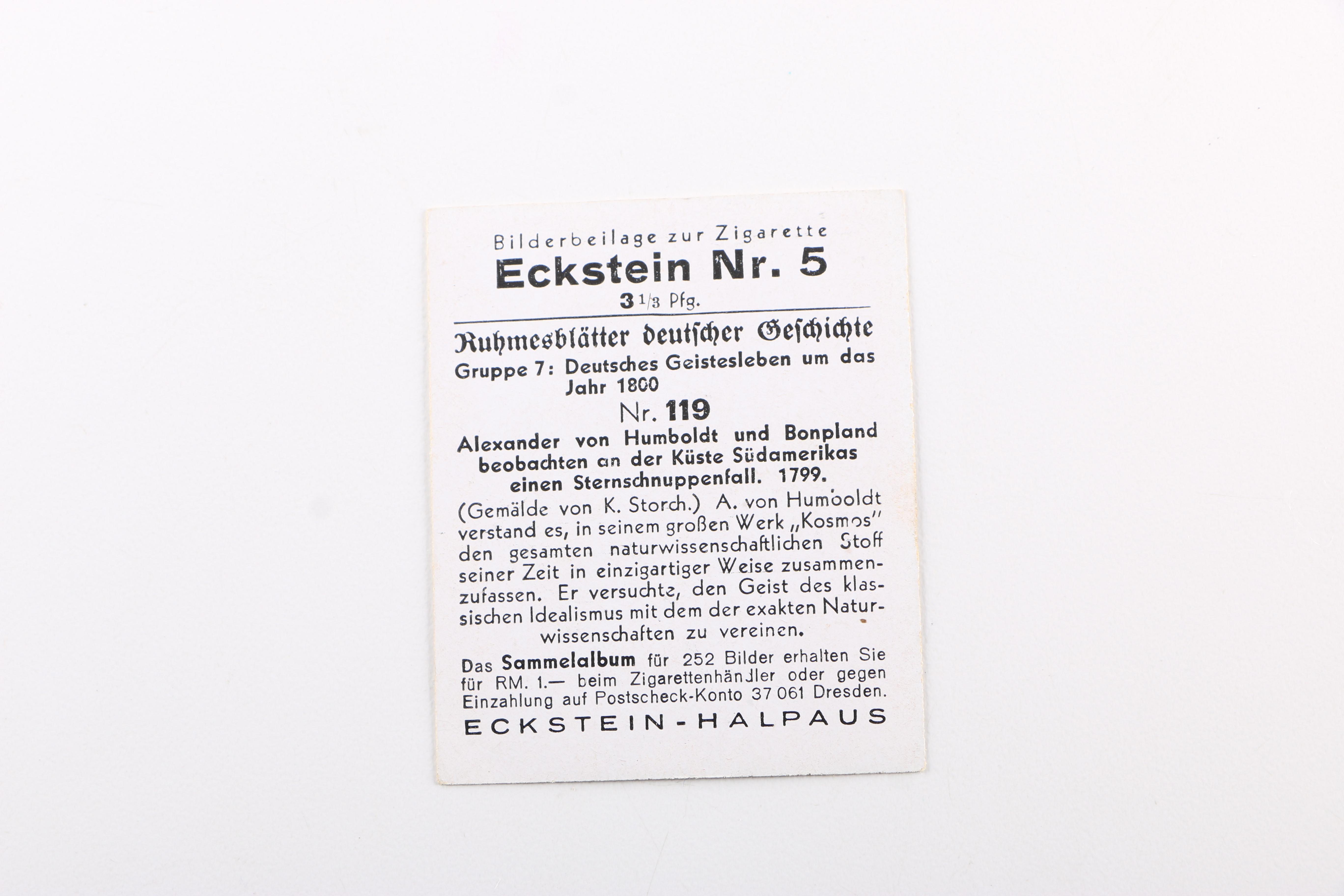 Vintage German Eckstein No. 5 Cigarette Cards