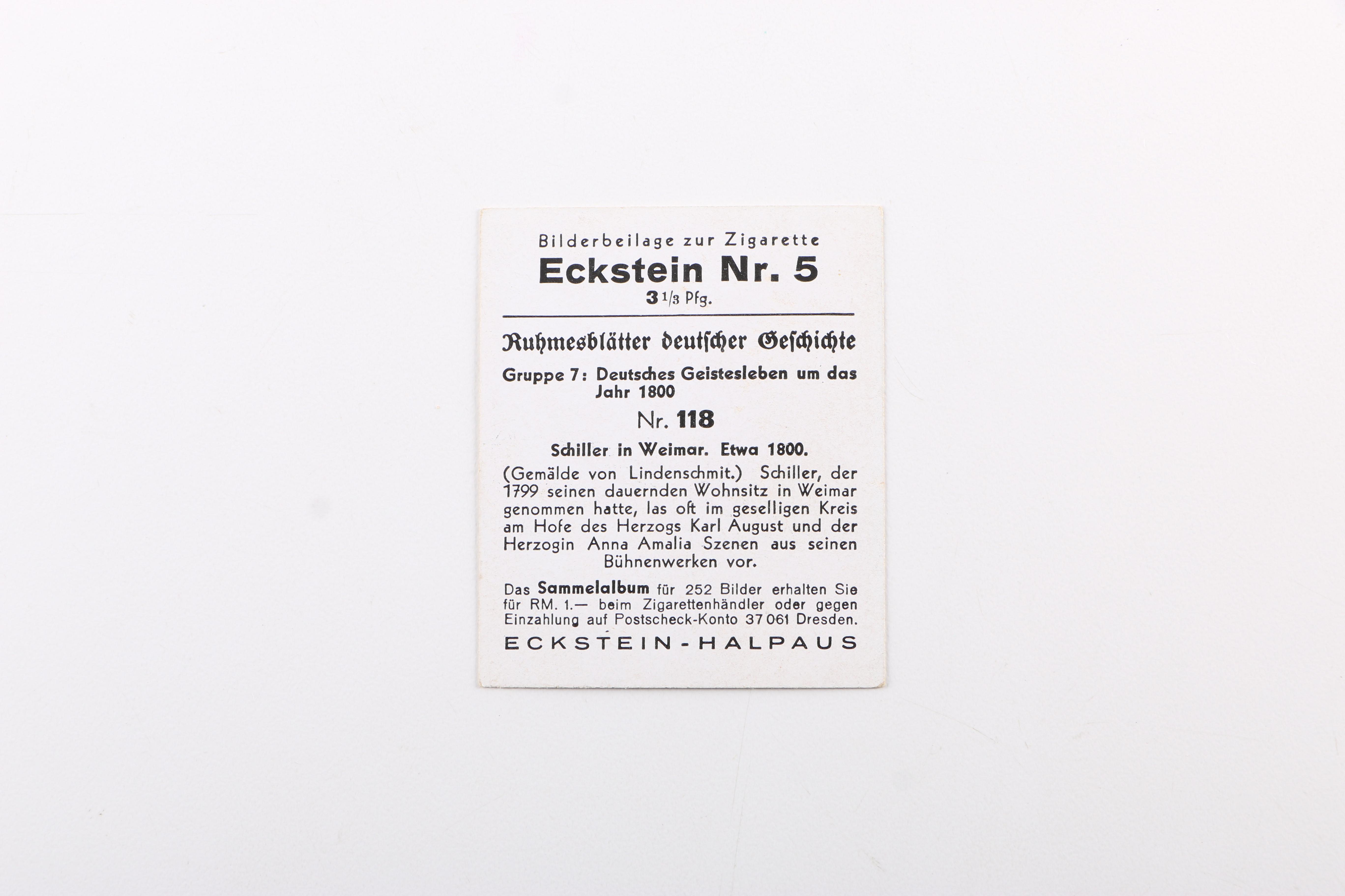 Vintage German Eckstein No. 5 Cigarette Cards