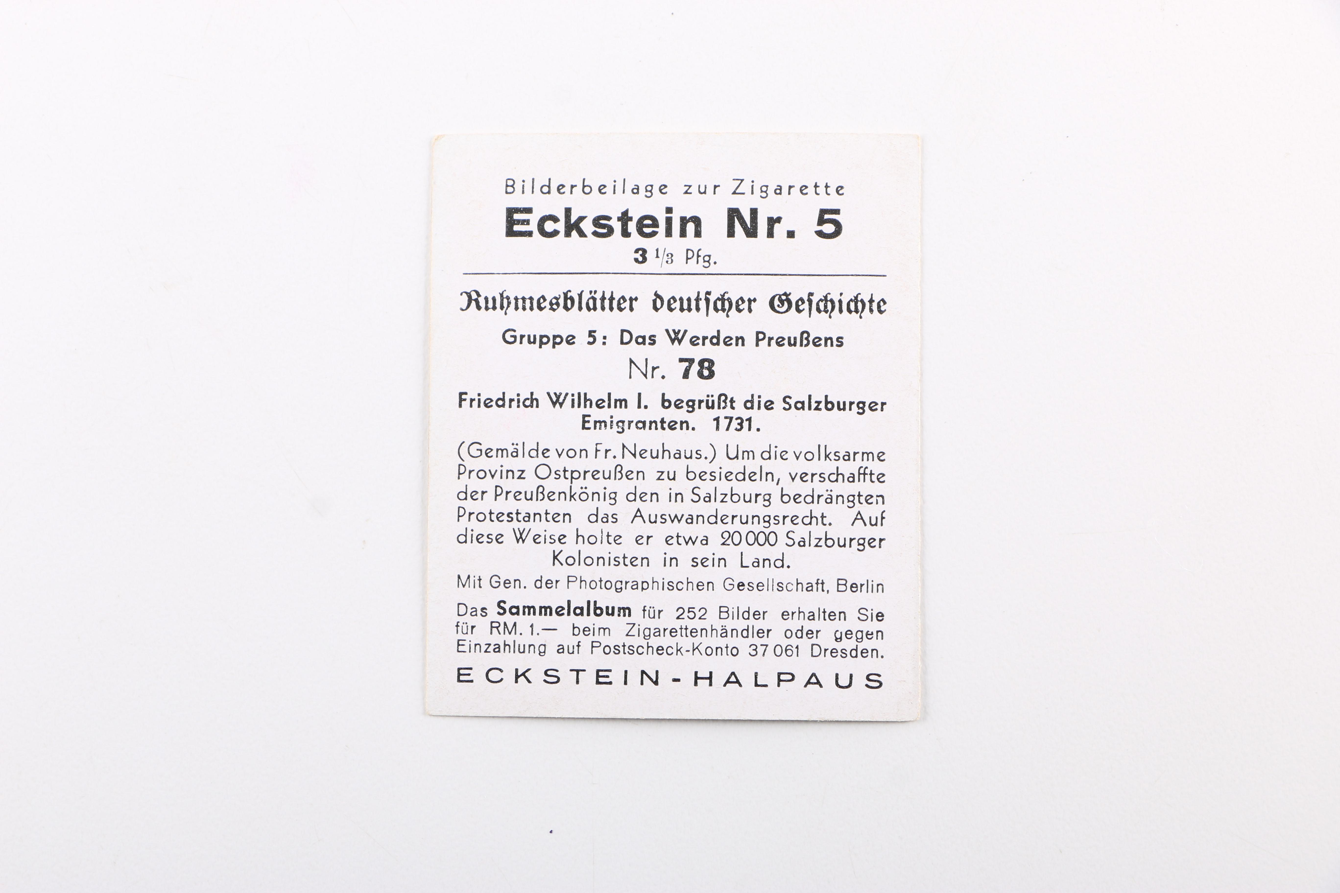 Vintage German Eckstein No. 5 Cigarette Cards