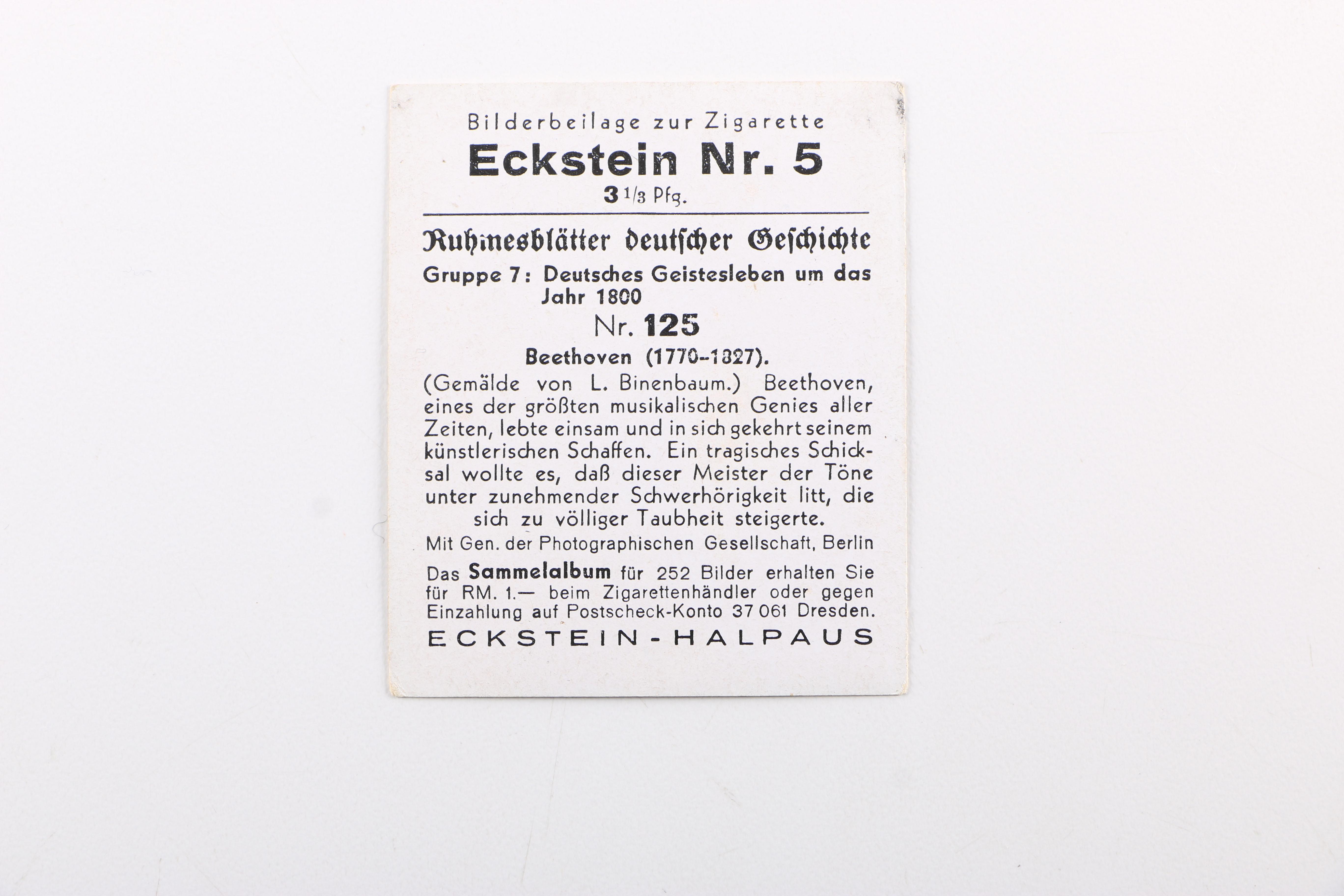 Vintage German Eckstein No. 5 Cigarette Cards