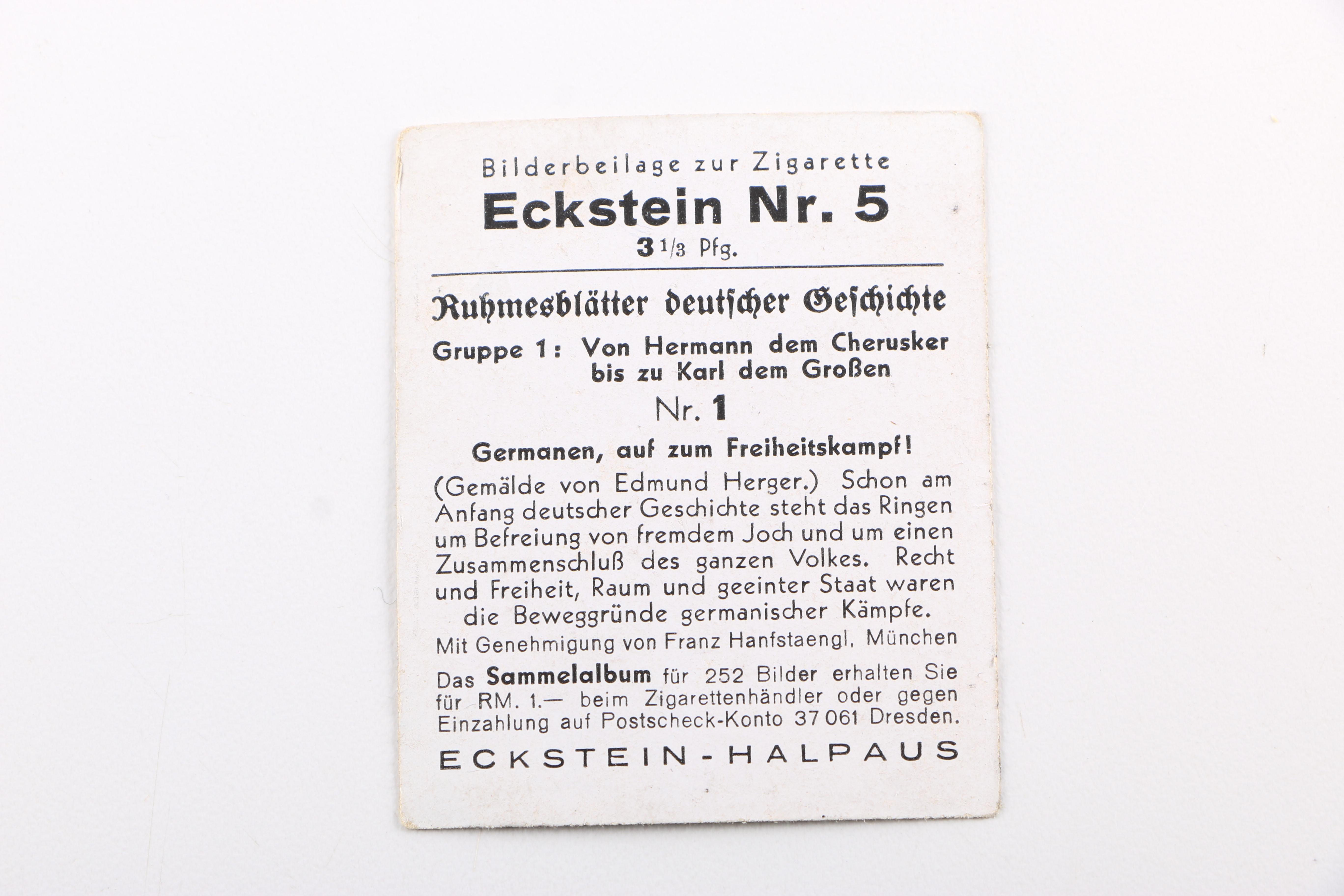 Vintage German Eckstein No. 5 Cigarette Cards