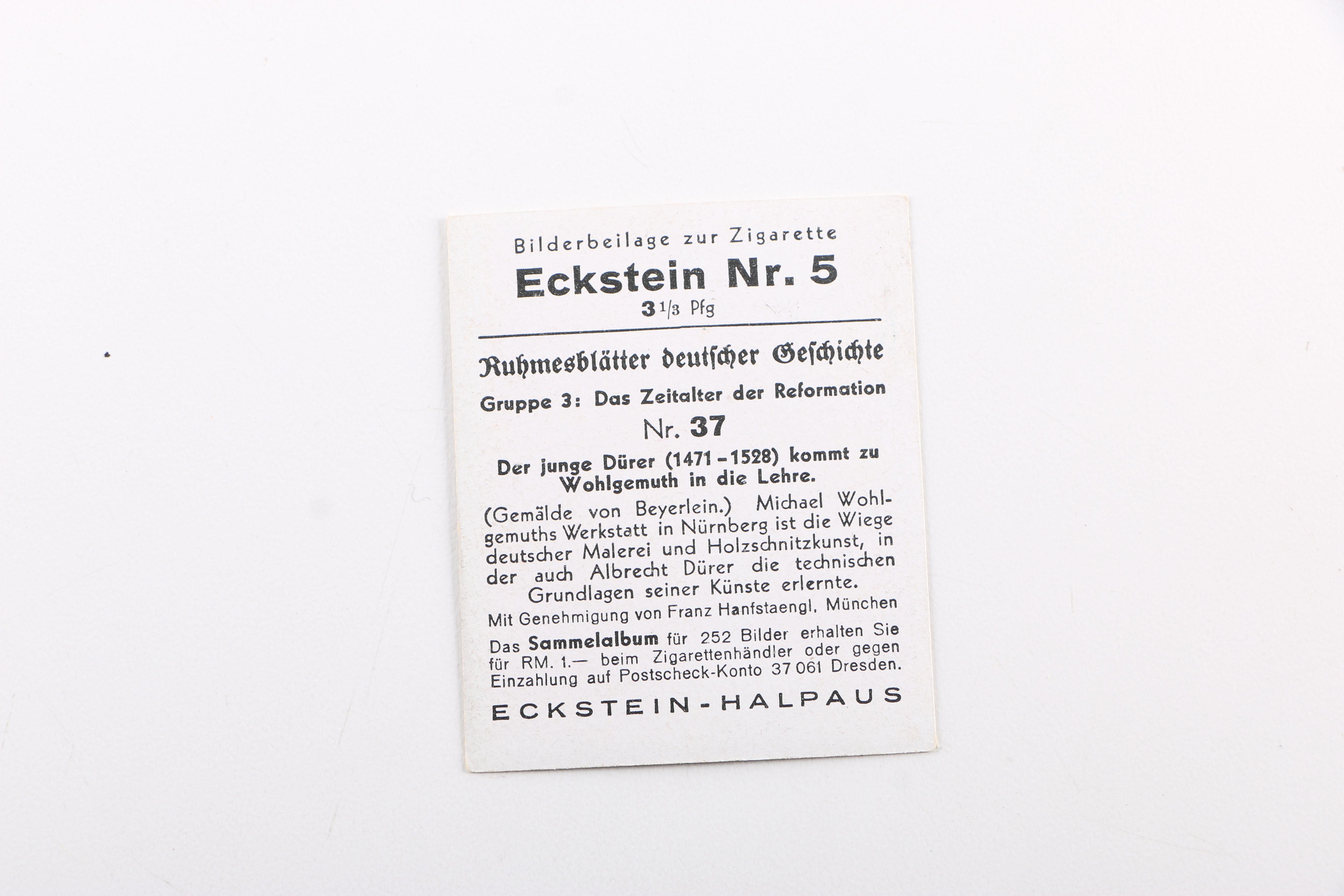 Vintage German Eckstein No. 5 Cigarette Cards