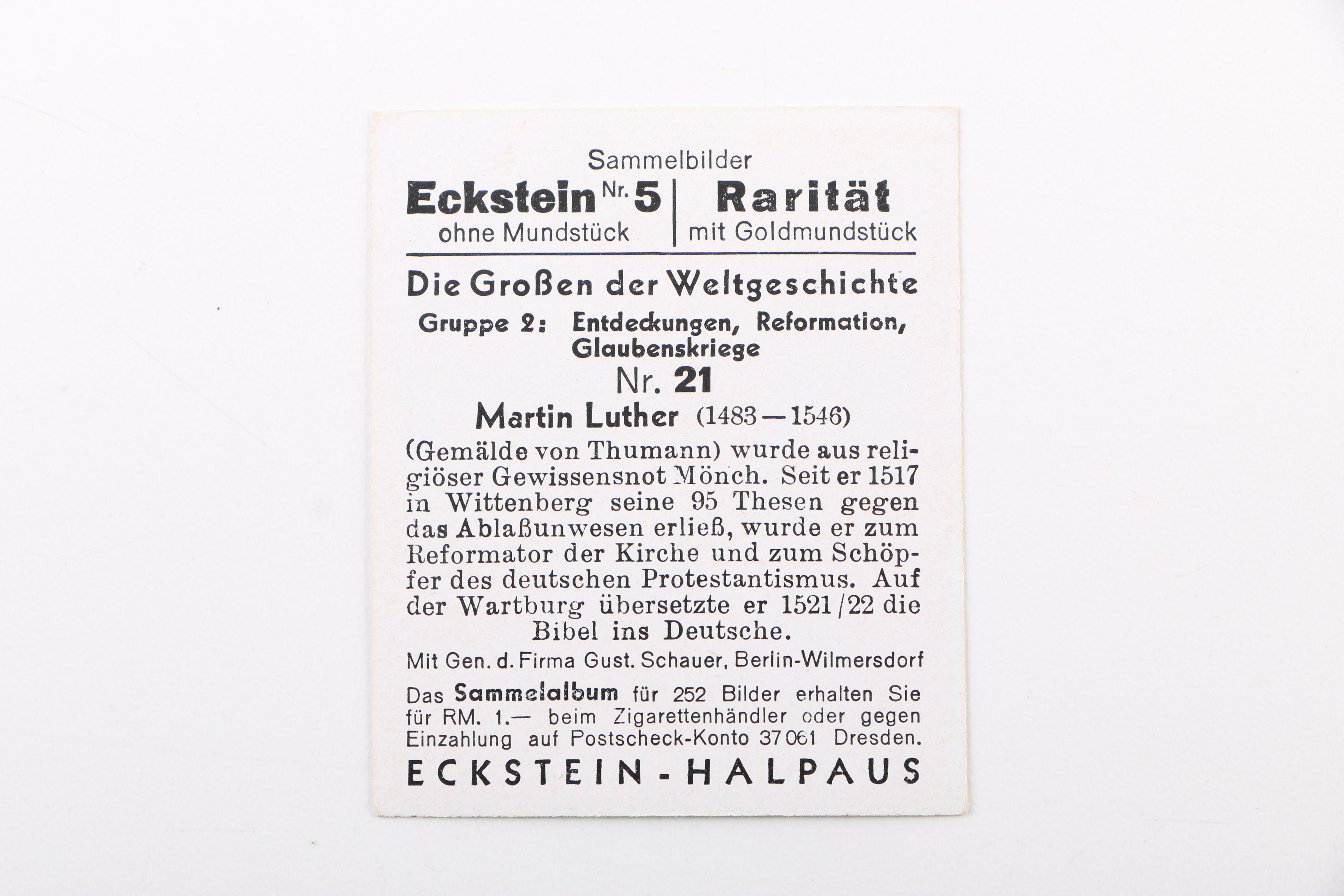 Vintage German Eckstein No. 5 Cigarette Cards