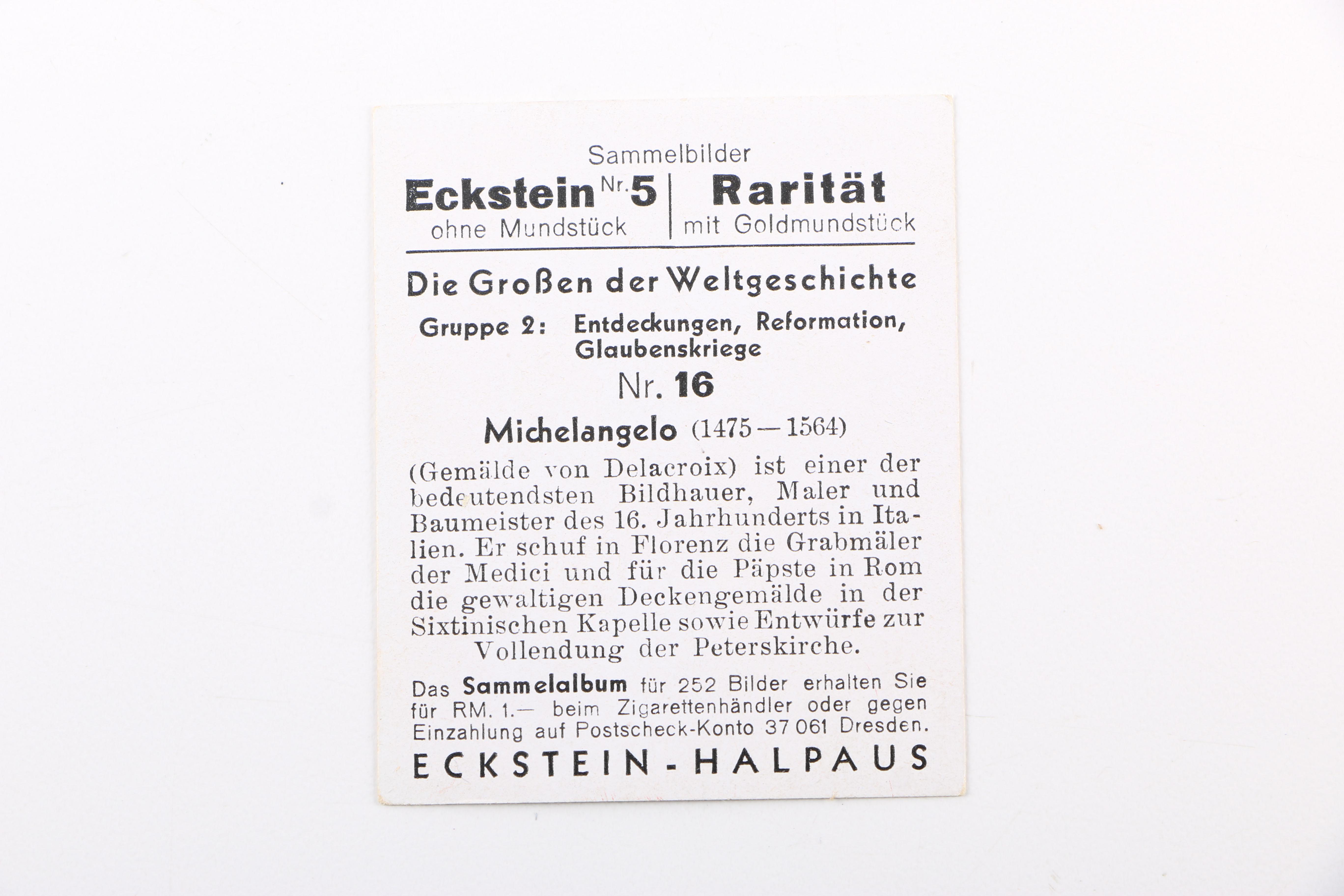 Vintage German Eckstein No. 5 Cigarette Cards