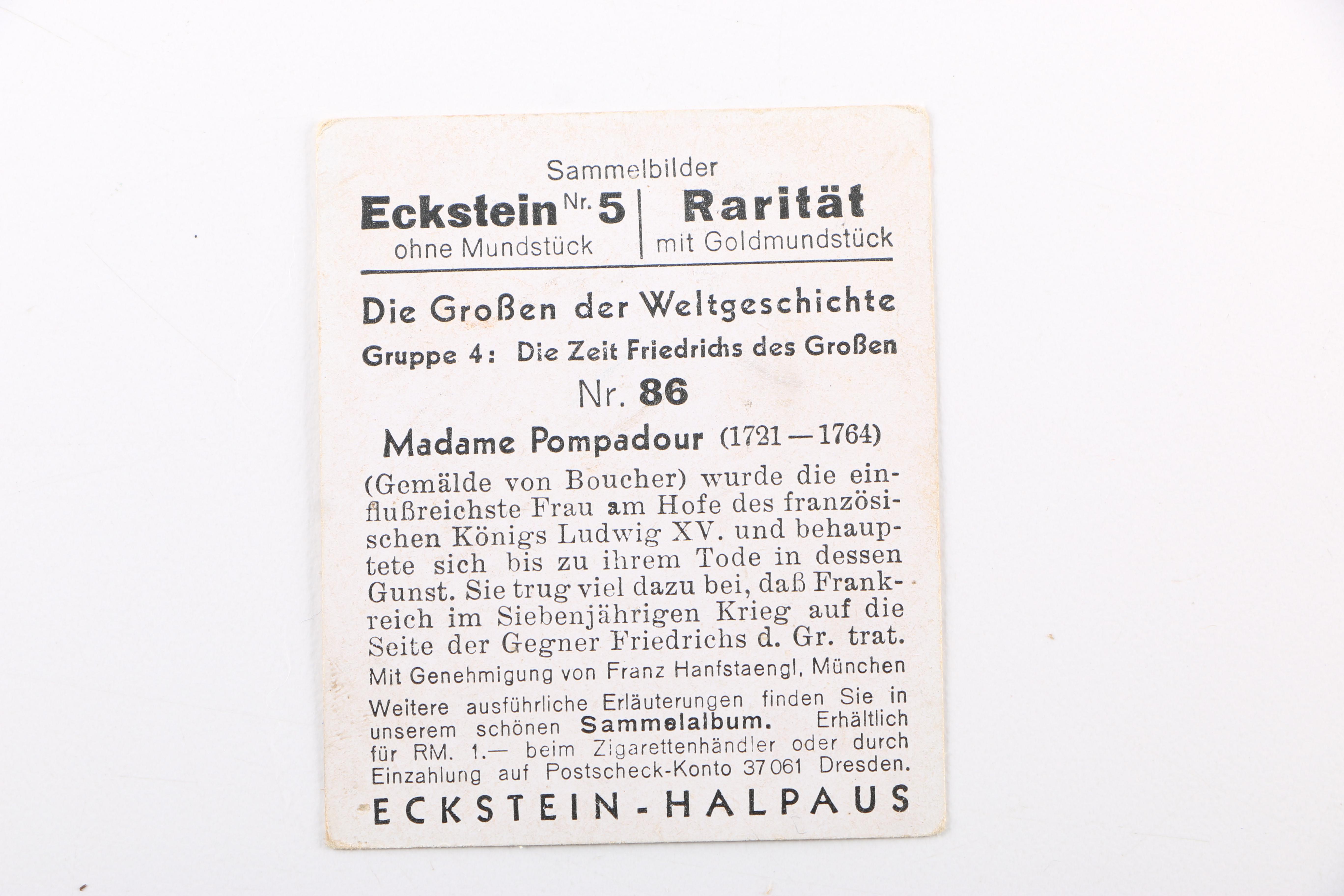 Vintage German Eckstein No. 5 Cigarette Cards