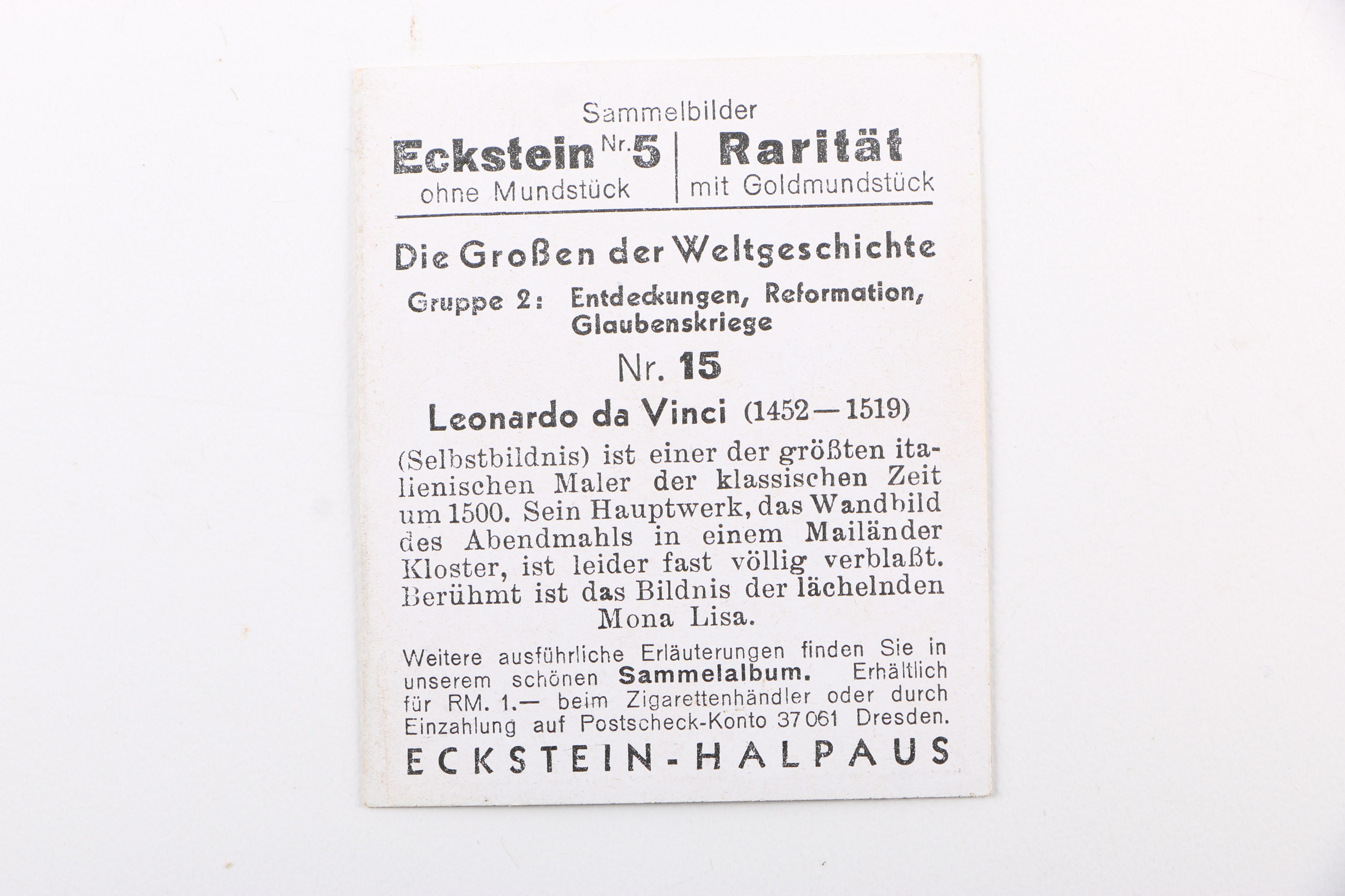 Vintage German Eckstein No. 5 Cigarette Cards