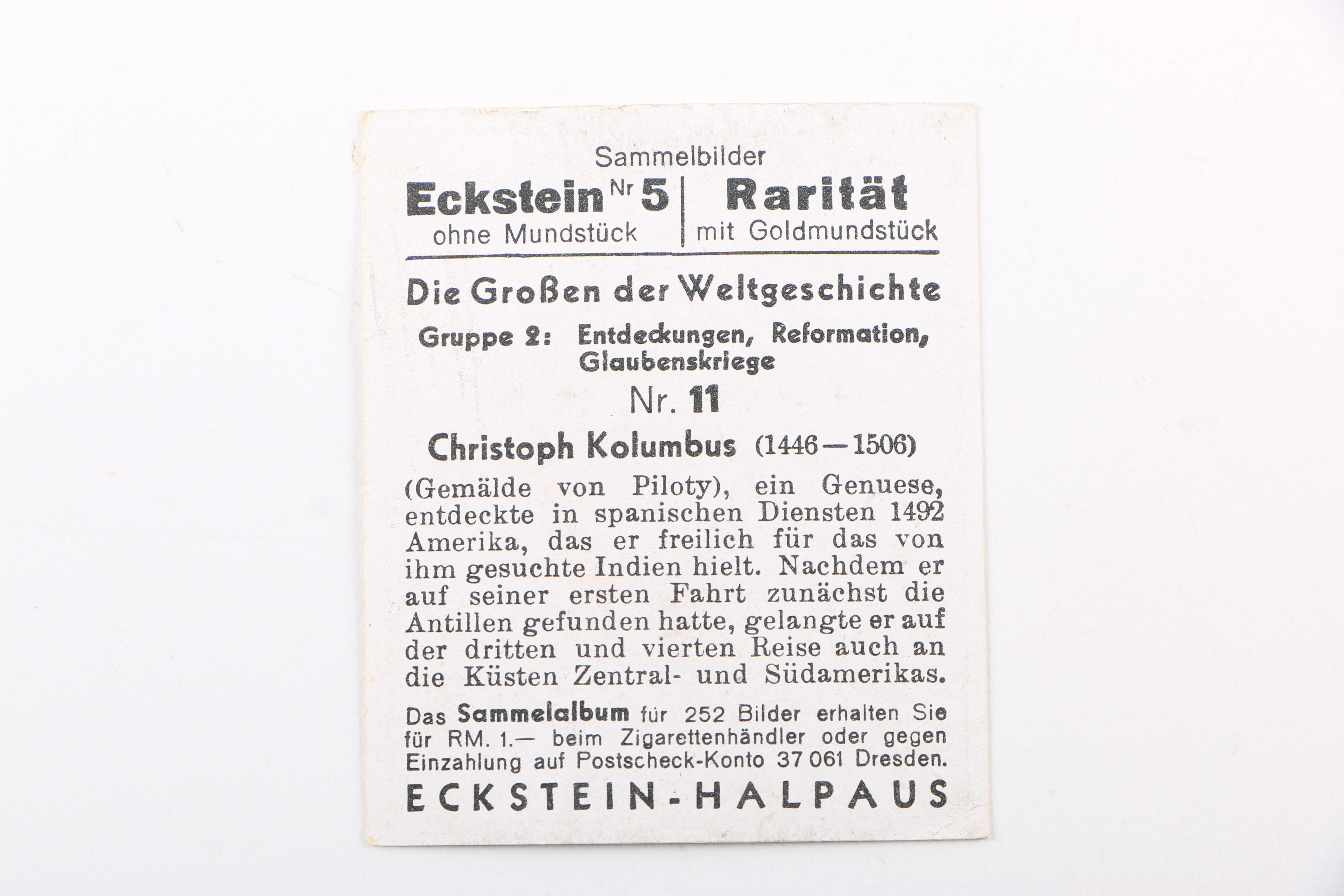 Vintage German Eckstein No. 5 Cigarette Cards
